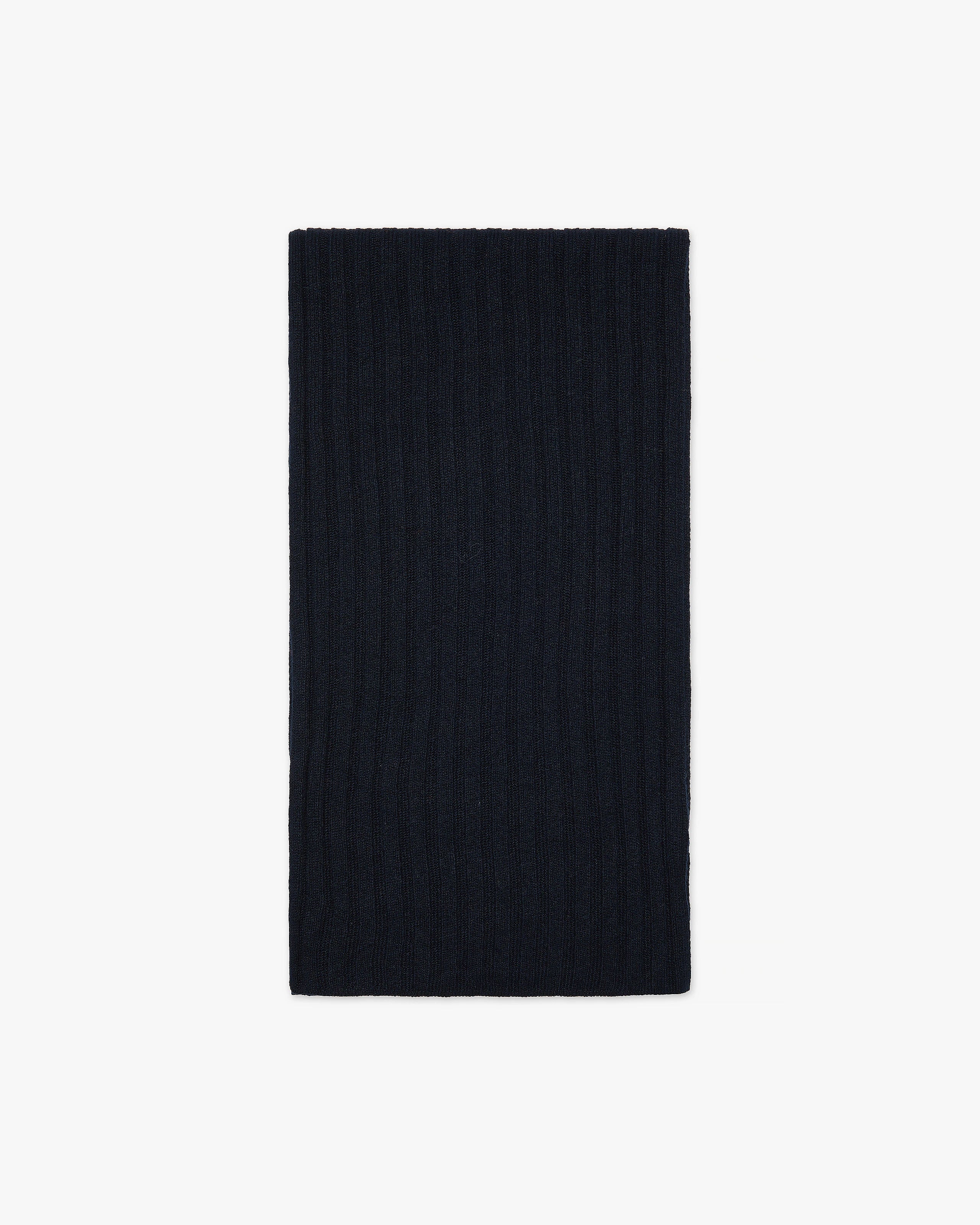 Women's Ribbed Scarf - Night Blue Cashmere