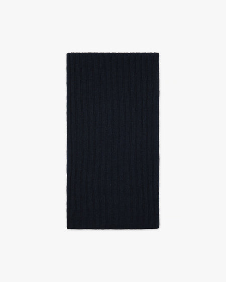 Women's Ribbed Scarf - Night Blue Cashmere