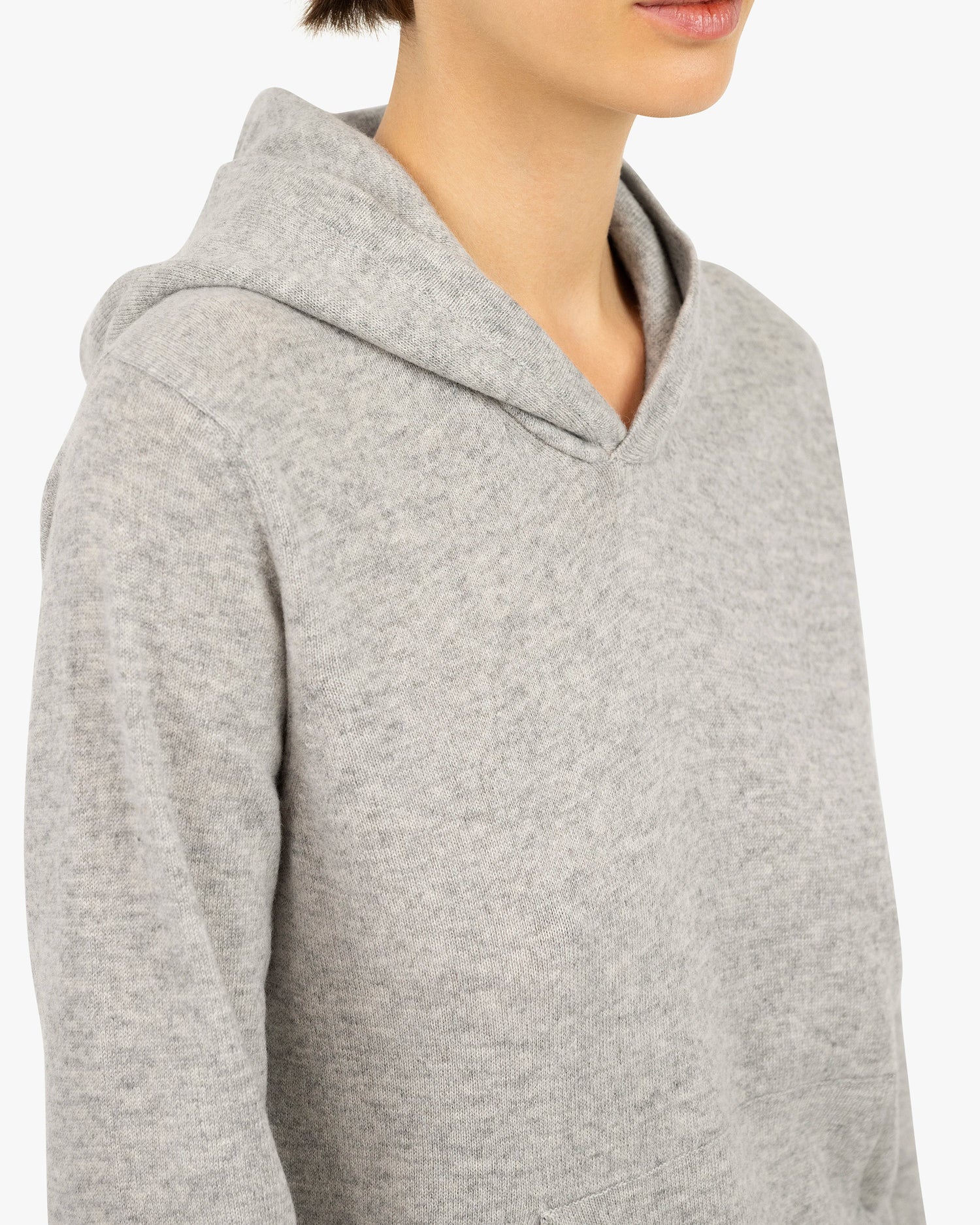 Salò Kaschmir Kapuzenpullover Damen Hellgrau MaisonCashmere