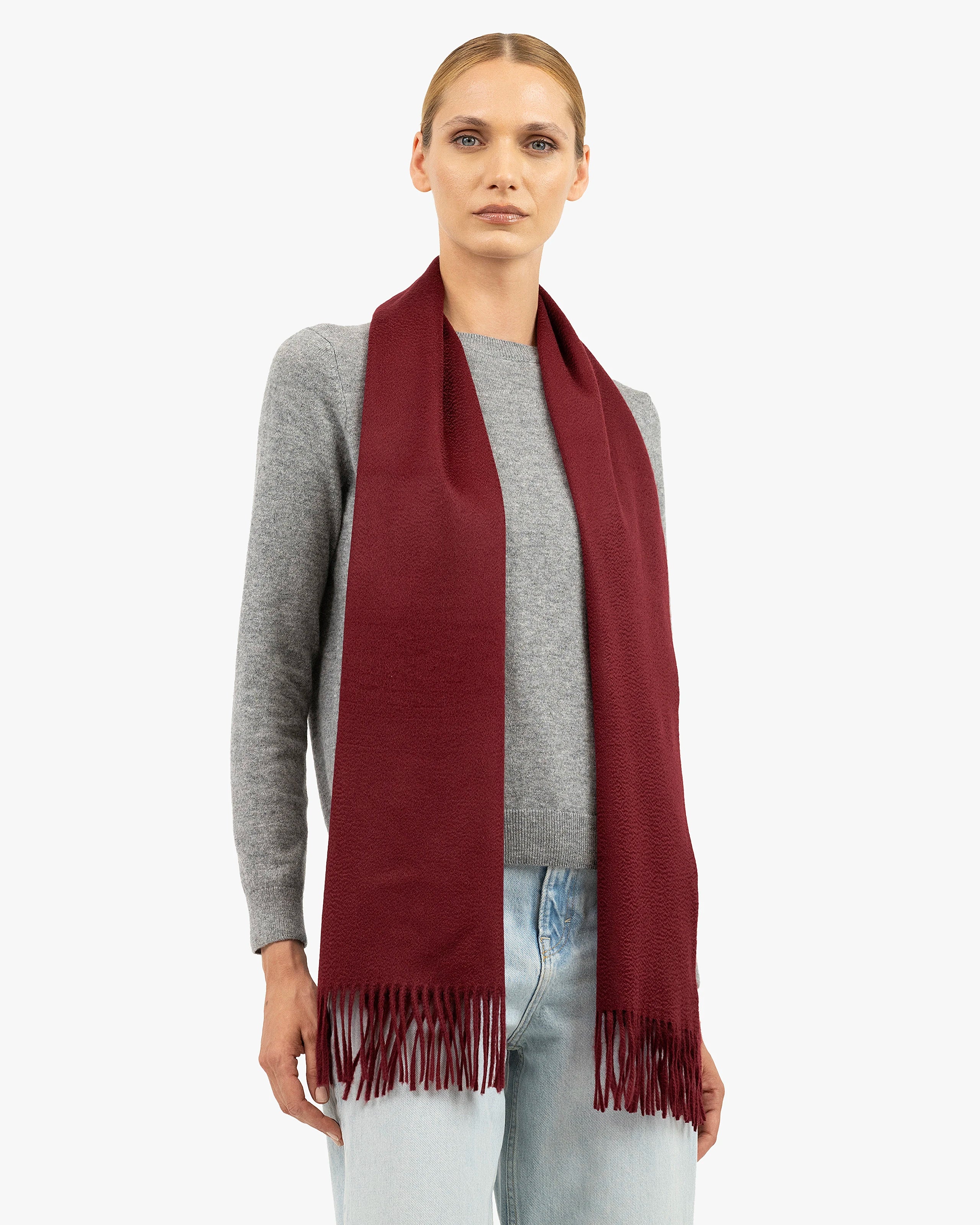Women's Courmayeur Scarf - Bordeaux Cashmere