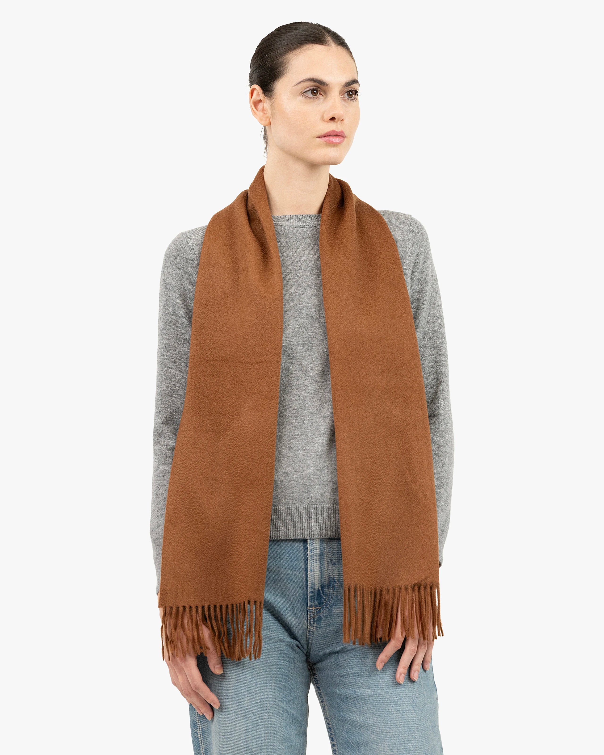 Women's Courmayeur Scarf - Brown Cashmere