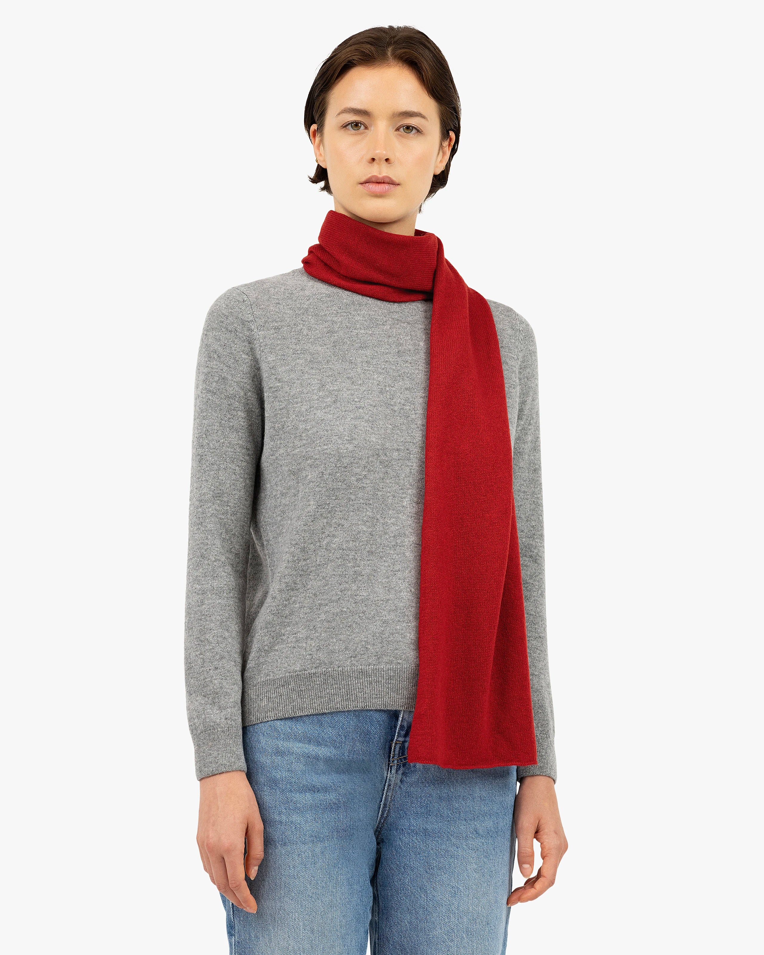 Women's Essential Scarf - Red Cashmere