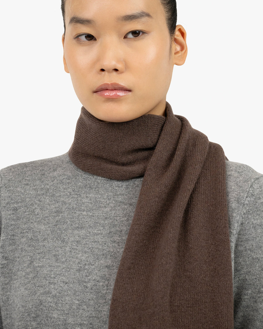 Women's Essential Scarf - Brown Cashmere