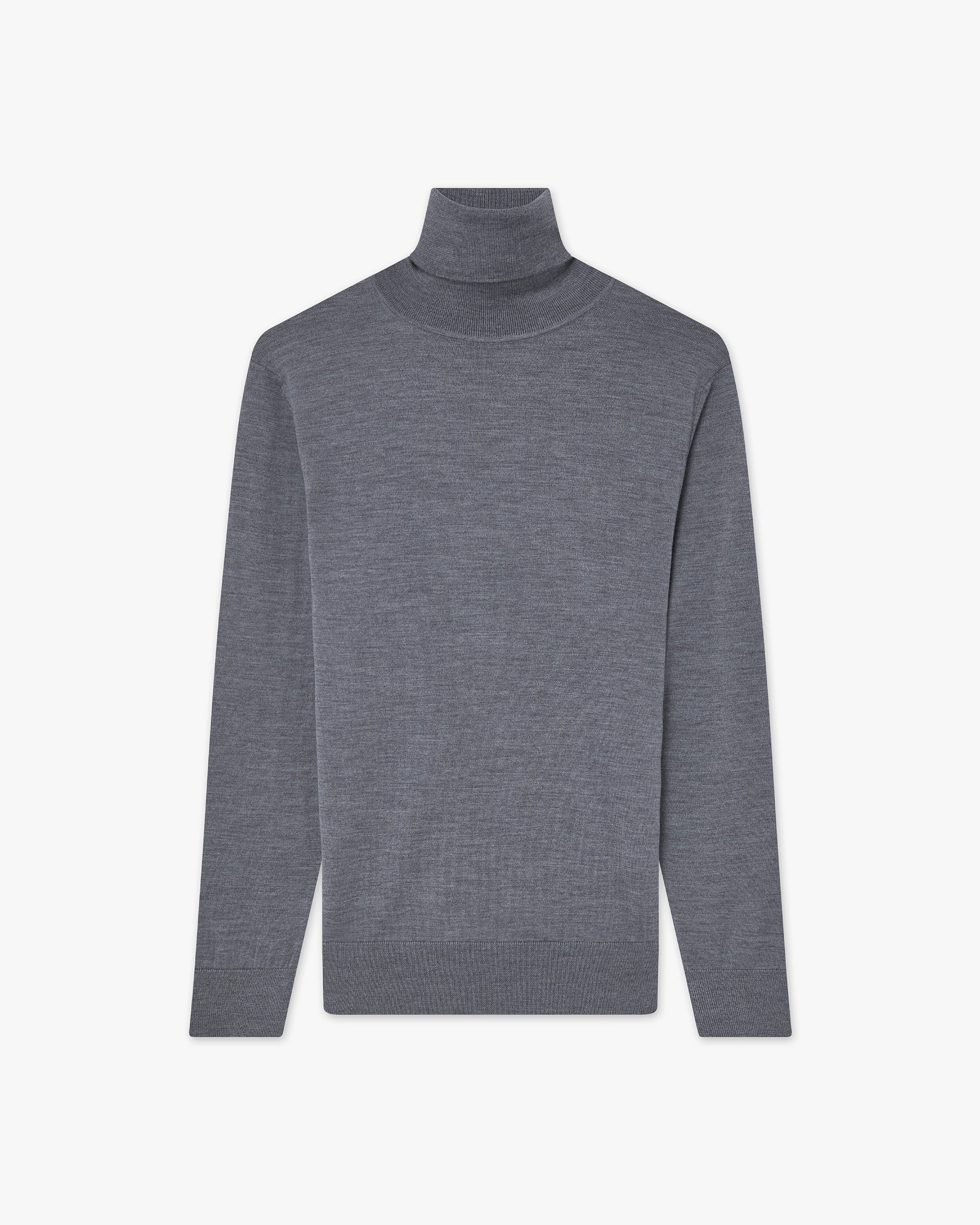 Women's Seraphine Turtleneck Sweater - Grey Merino Superfine
