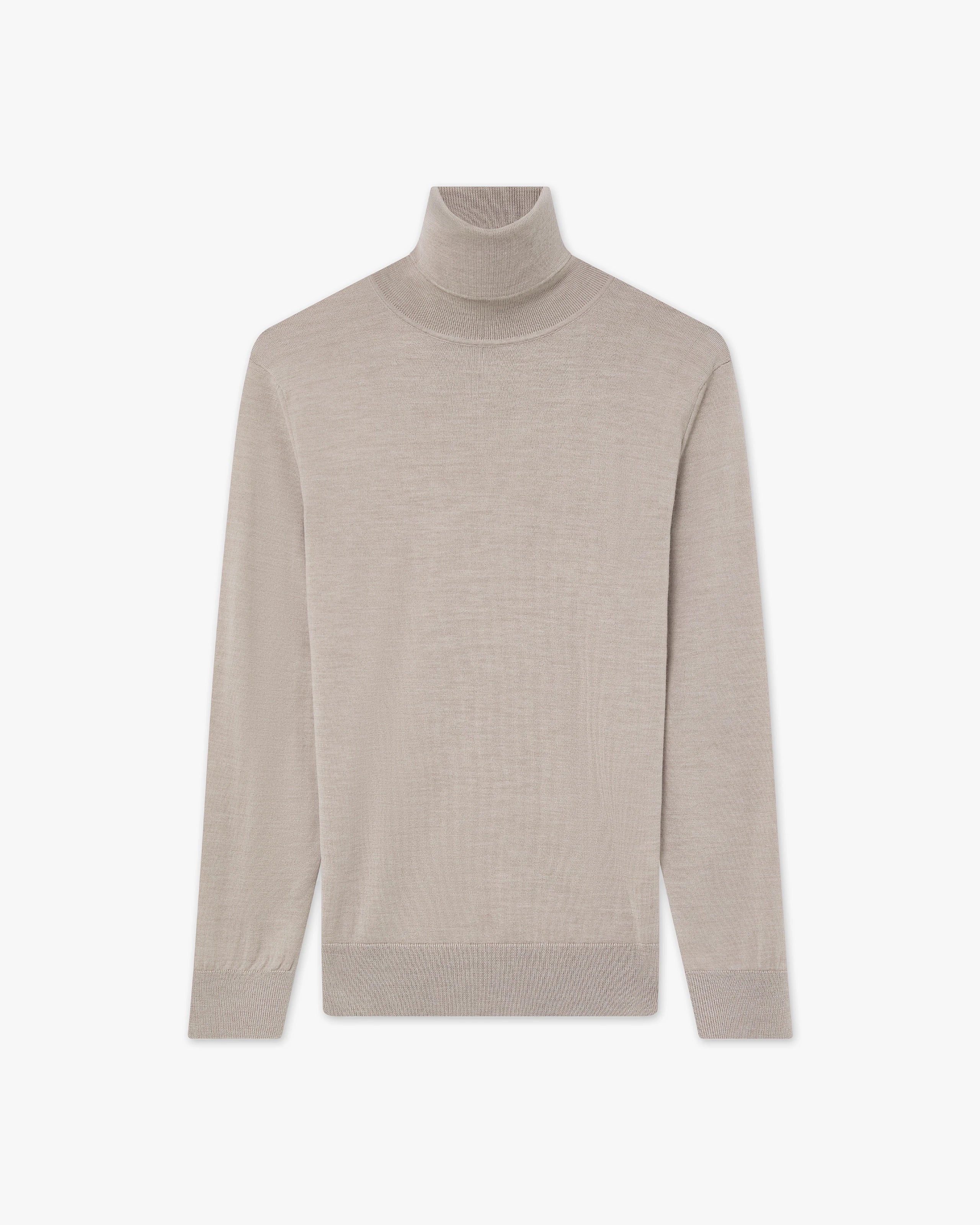 Women's Seraphine Turtleneck Sweater - Beige Merino Superfine