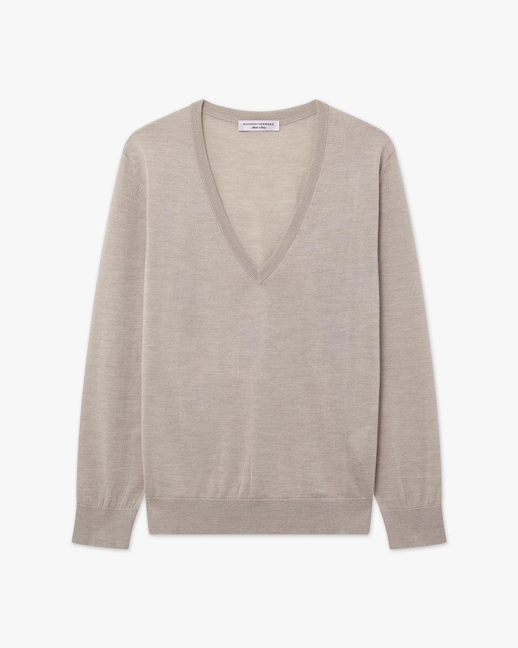 Women's Seraphine V-Neck Sweater - Beige Merino Superfine