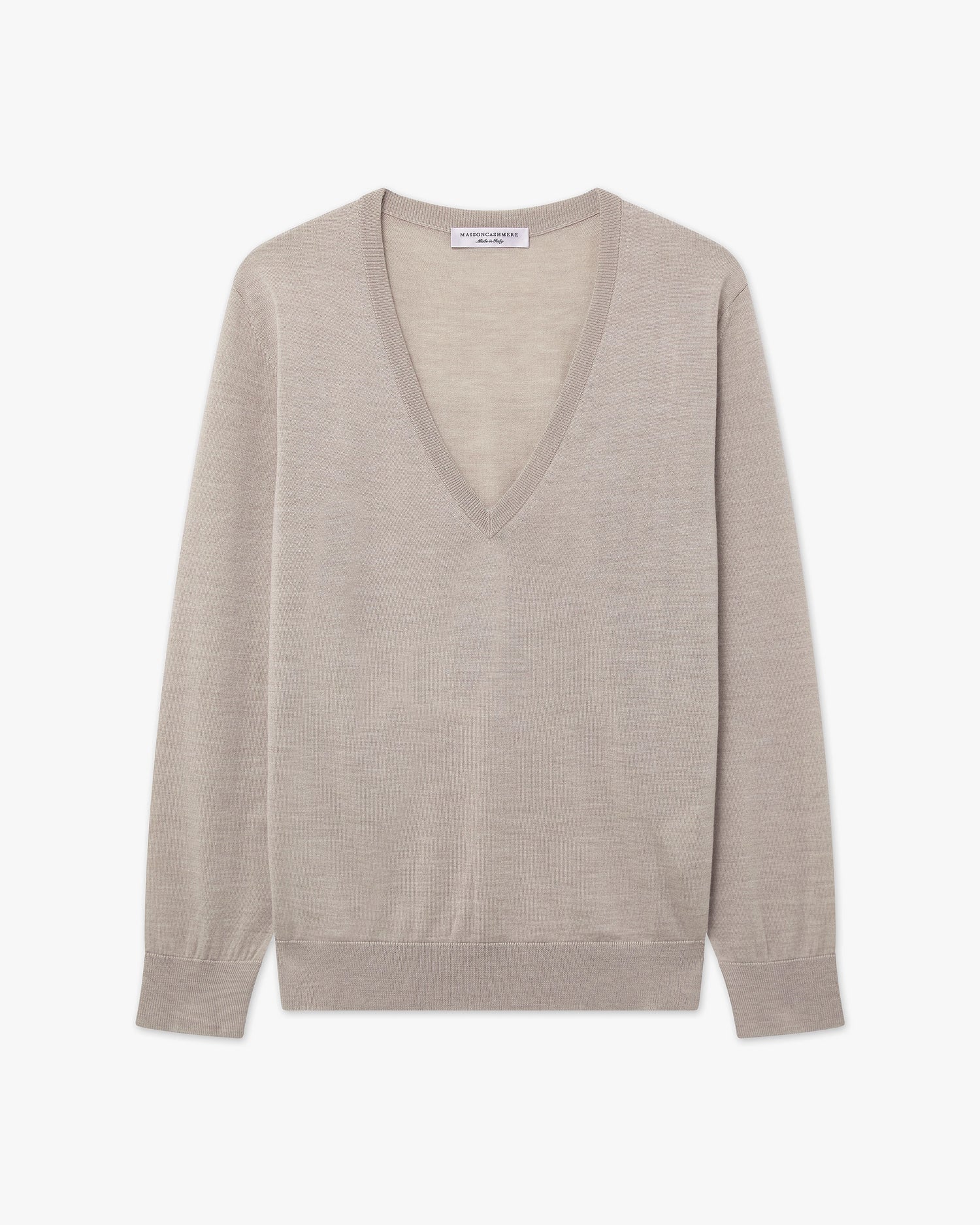 Women's Seraphine V-Neck Sweater - Beige Merino Superfine