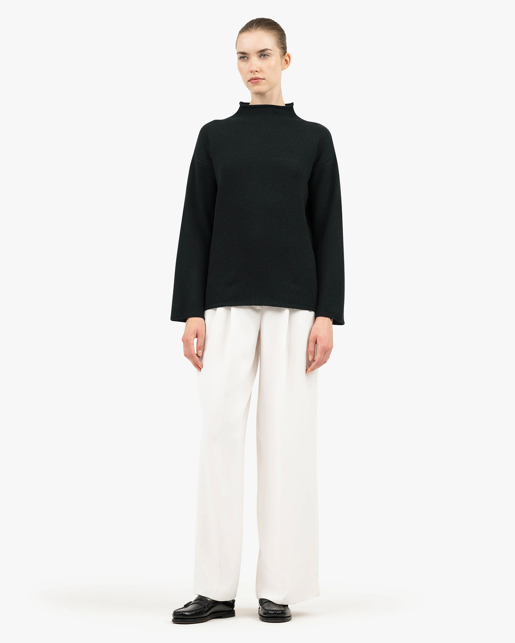 Women's Siena Sweater - Black Merino / Cashmere