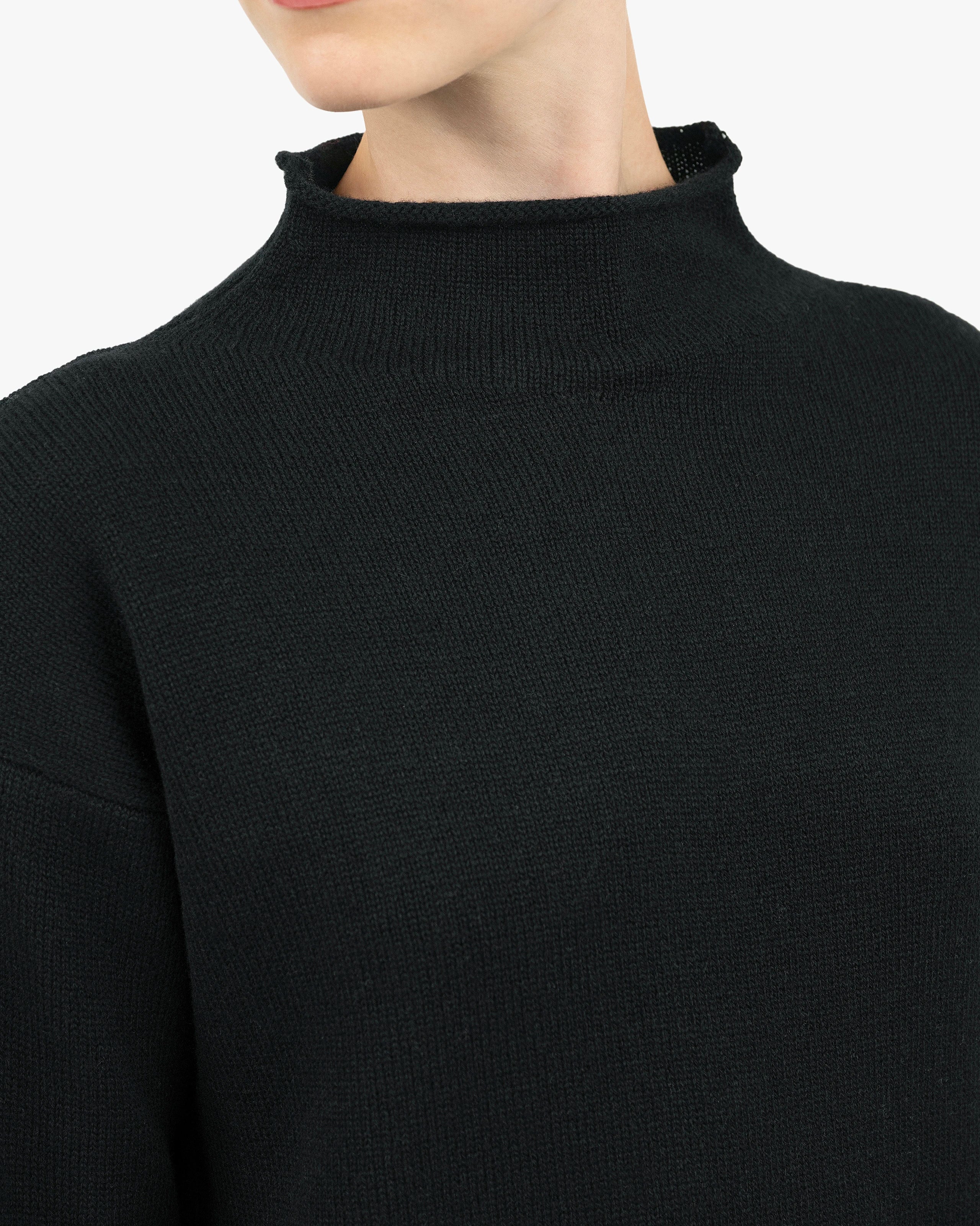 Women's Siena Sweater - Black Merino / Cashmere