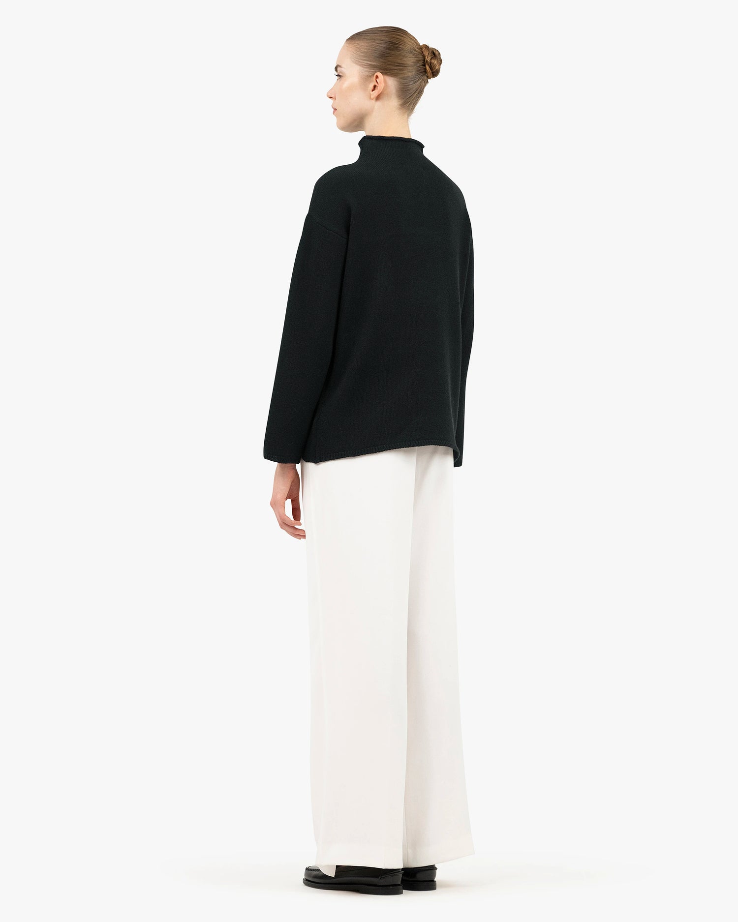 Women's Siena Sweater - Black Merino / Cashmere