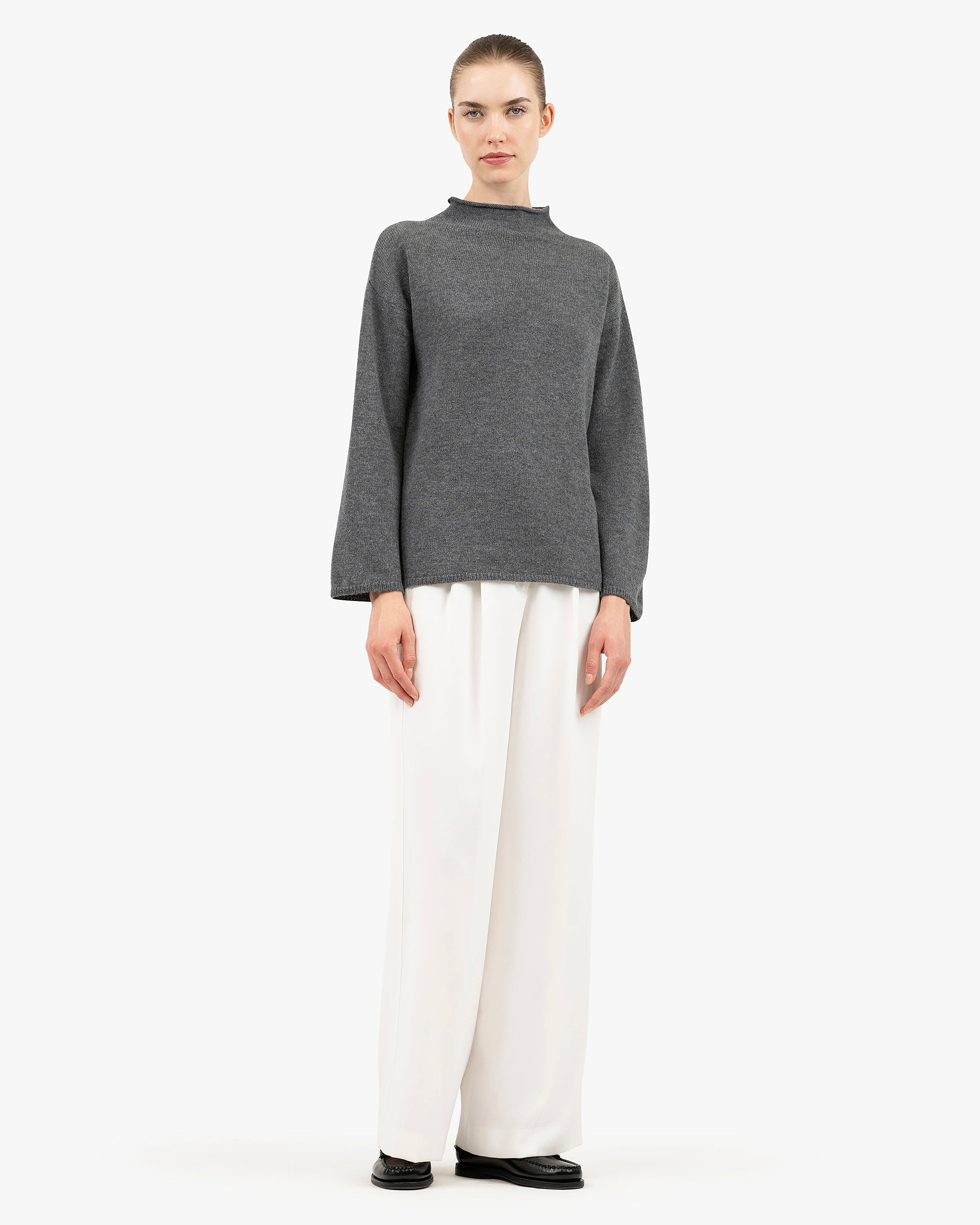 Women's Siena Sweater - Medium Grey Merino / Cashmere