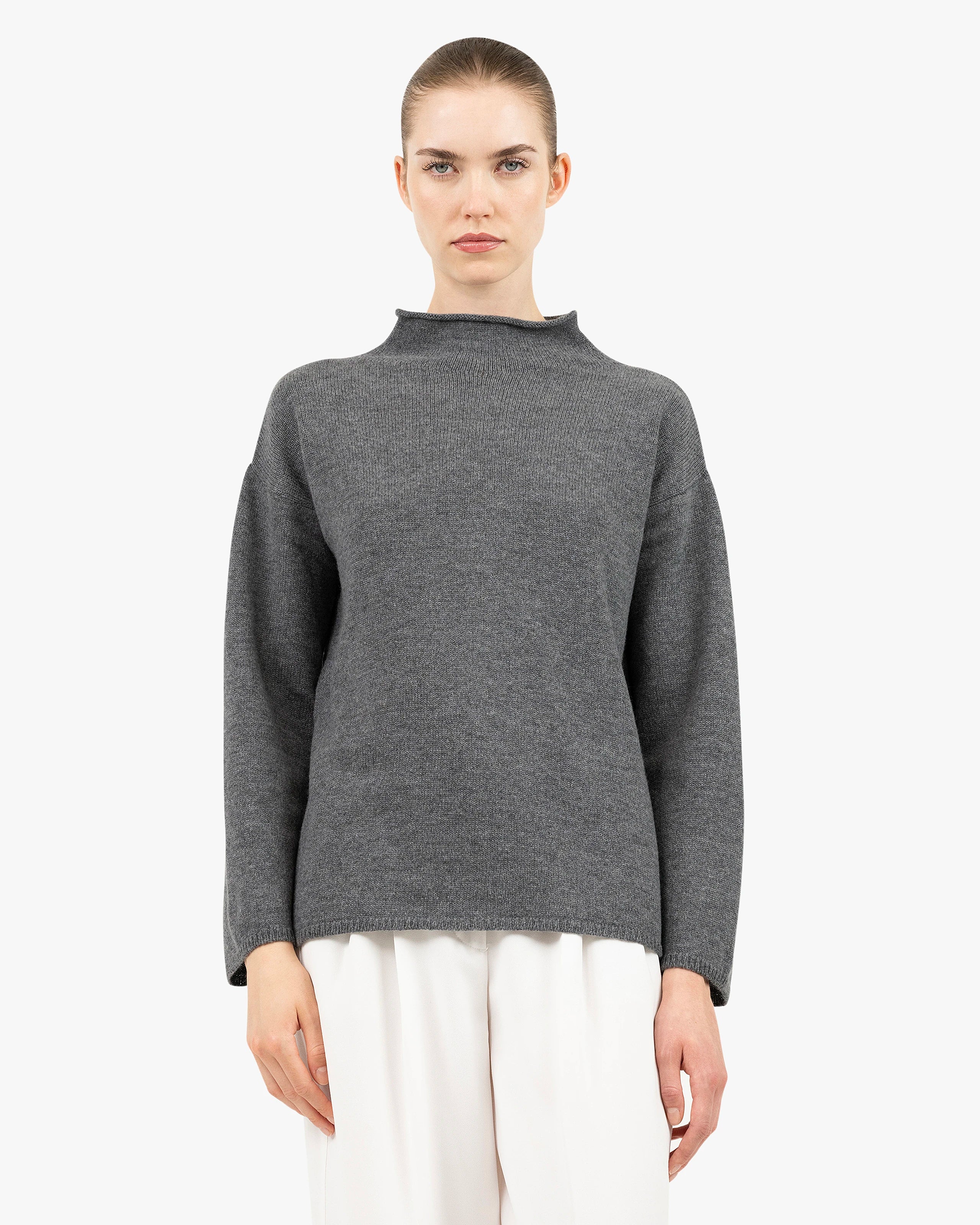 Women's Siena Sweater - Medium Grey Merino / Cashmere