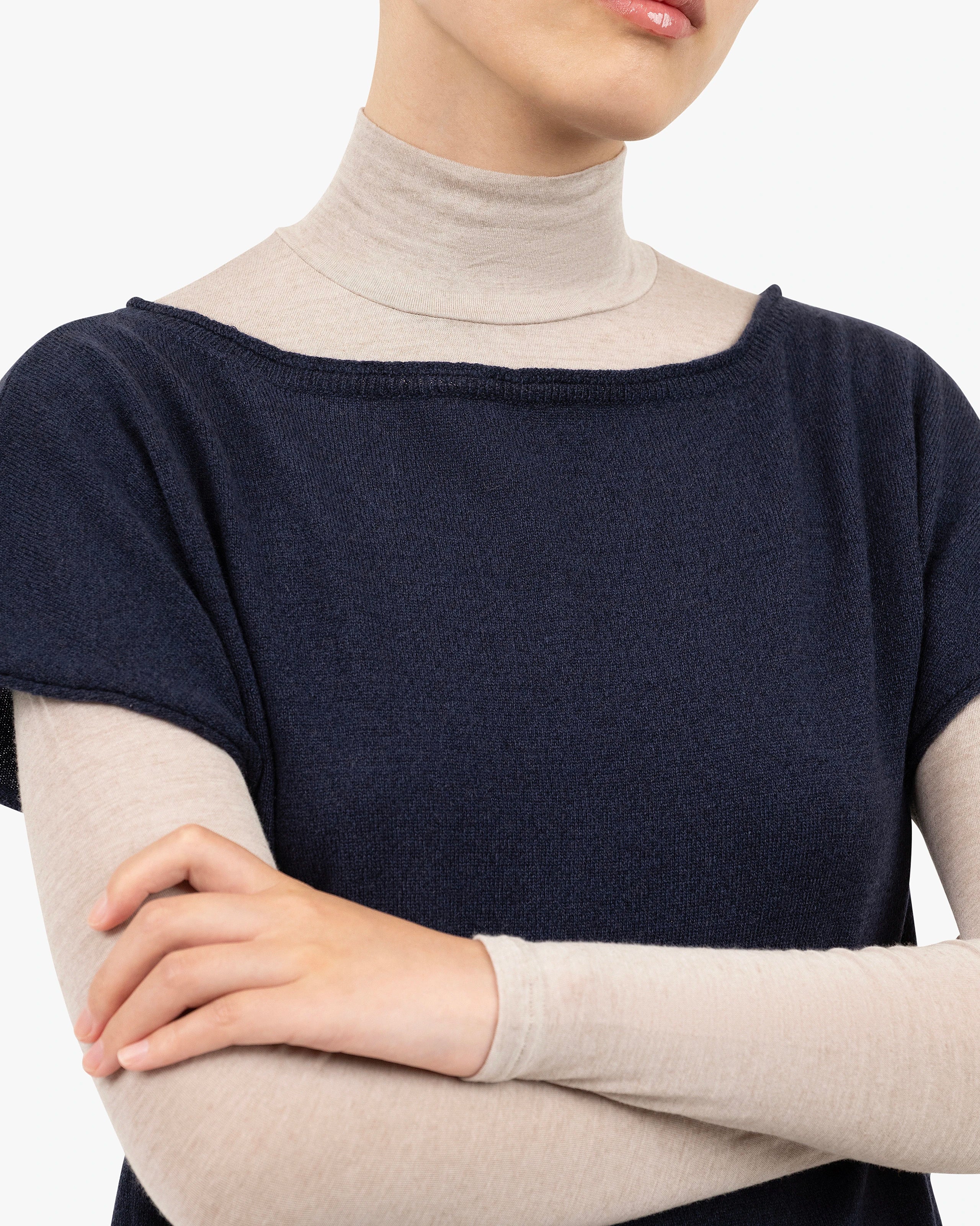 Siena Top Sweater - Blue Merino / Cashmere