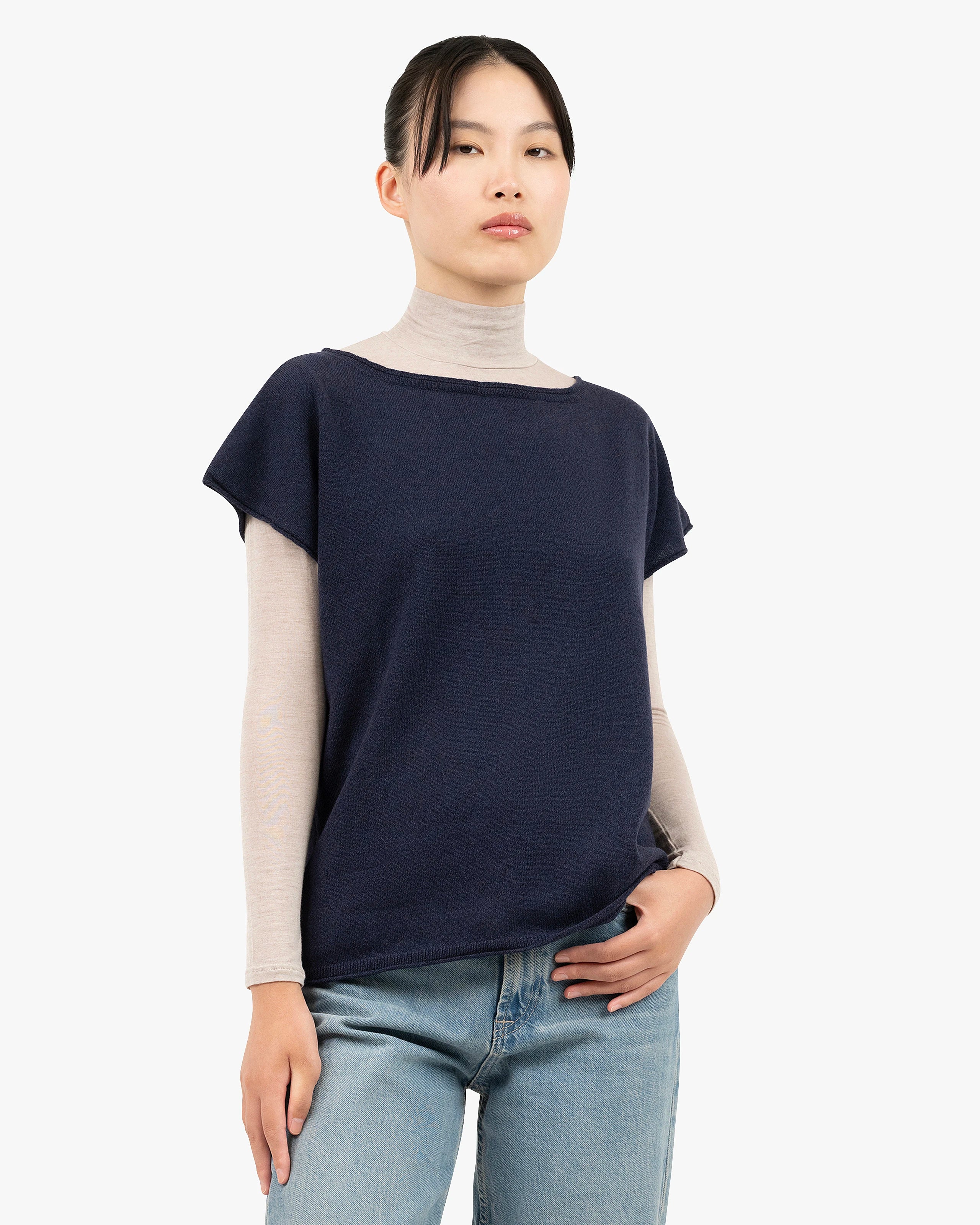 Siena Top Sweater - Blue Merino / Cashmere