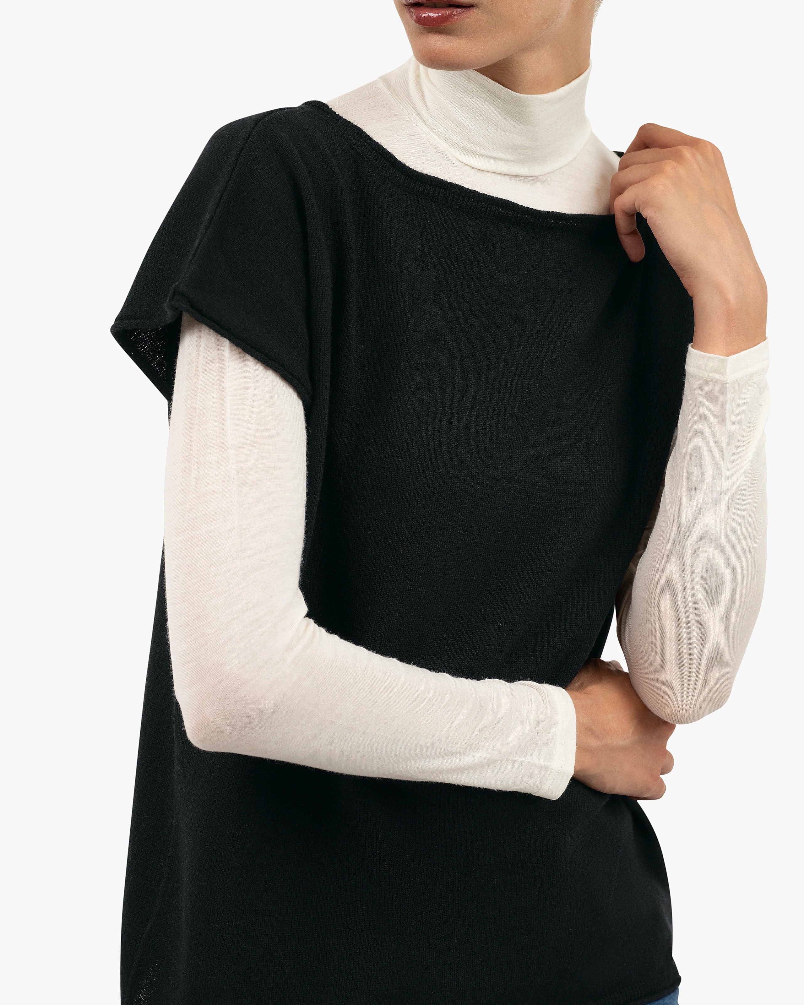 Siena Top Sweater - Black Merino / Cashmere