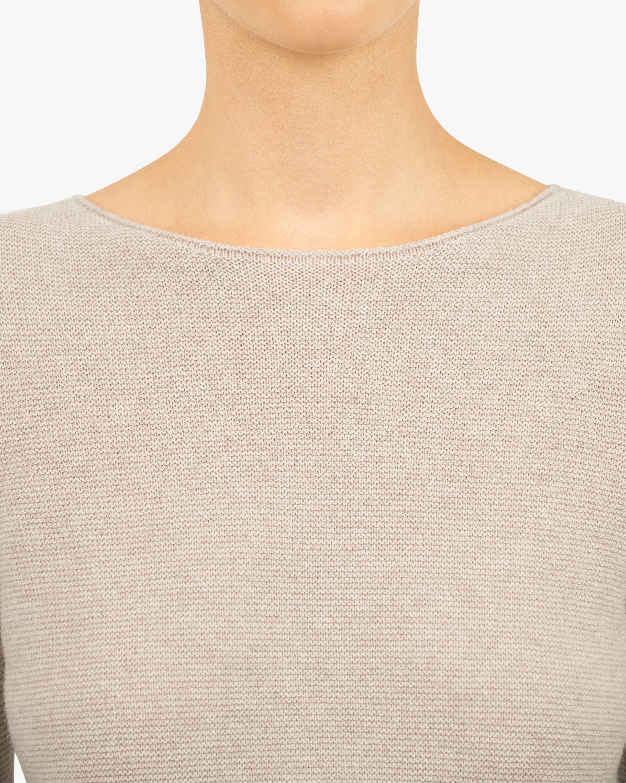 Soffio Boat Neck Sweater - Beige Cashmere