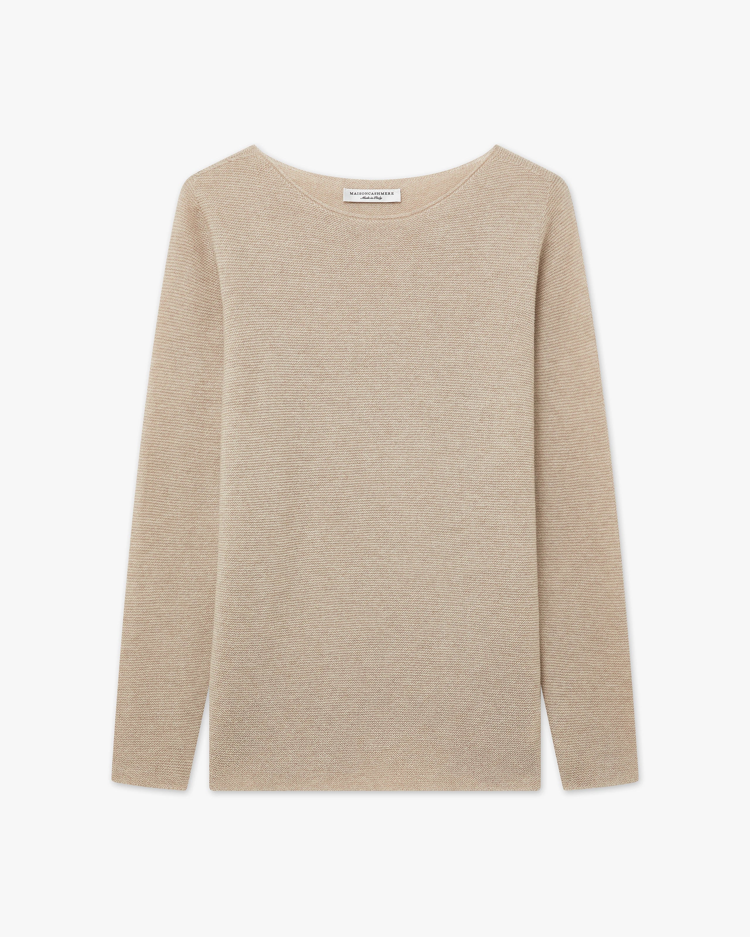 Soffio Boat Neck Sweater - Beige Cashmere