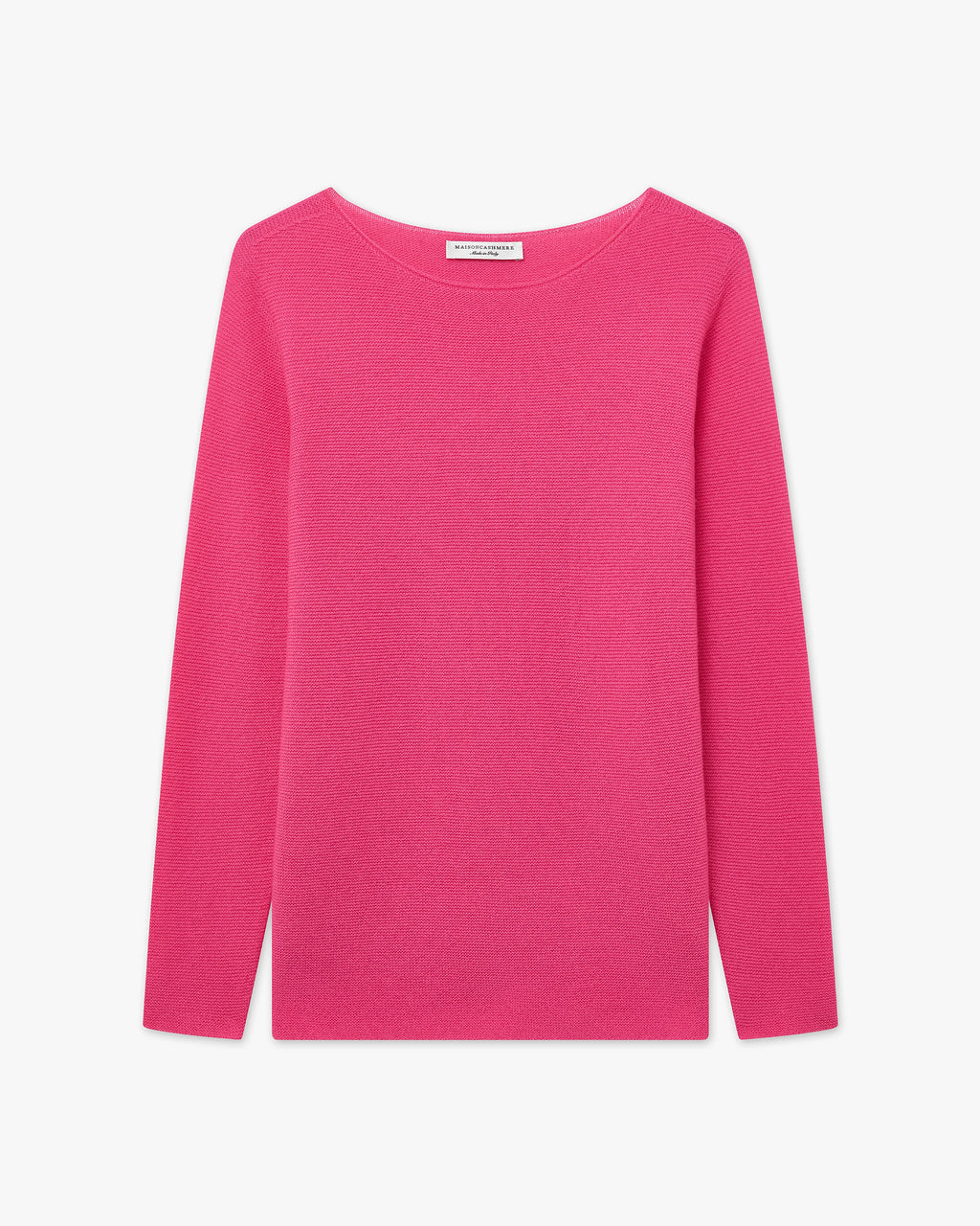 Soffio Boat Neck Sweater - Fuchsia Cashmere