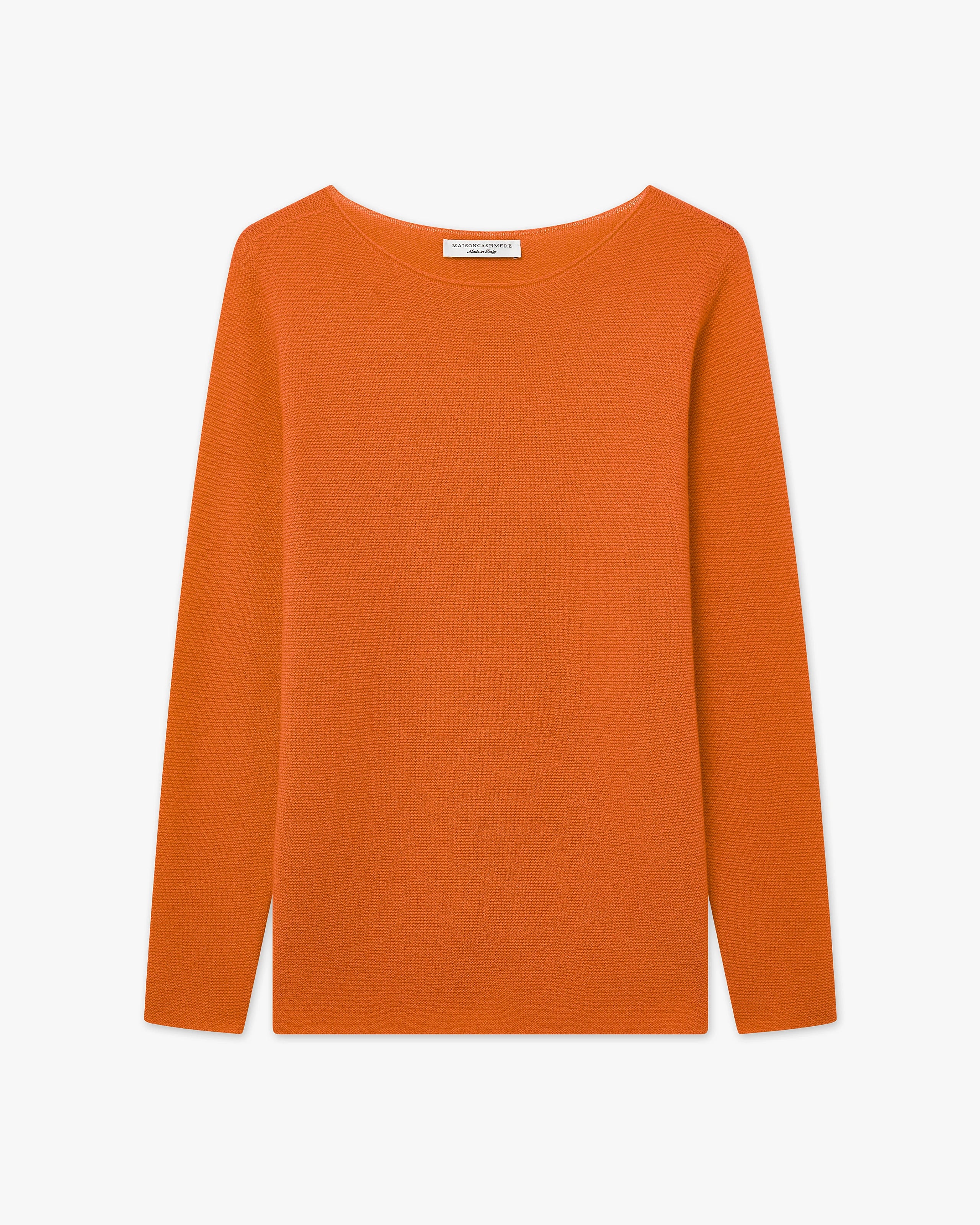 Soffio Boat Neck Sweater - Orange Cashmere