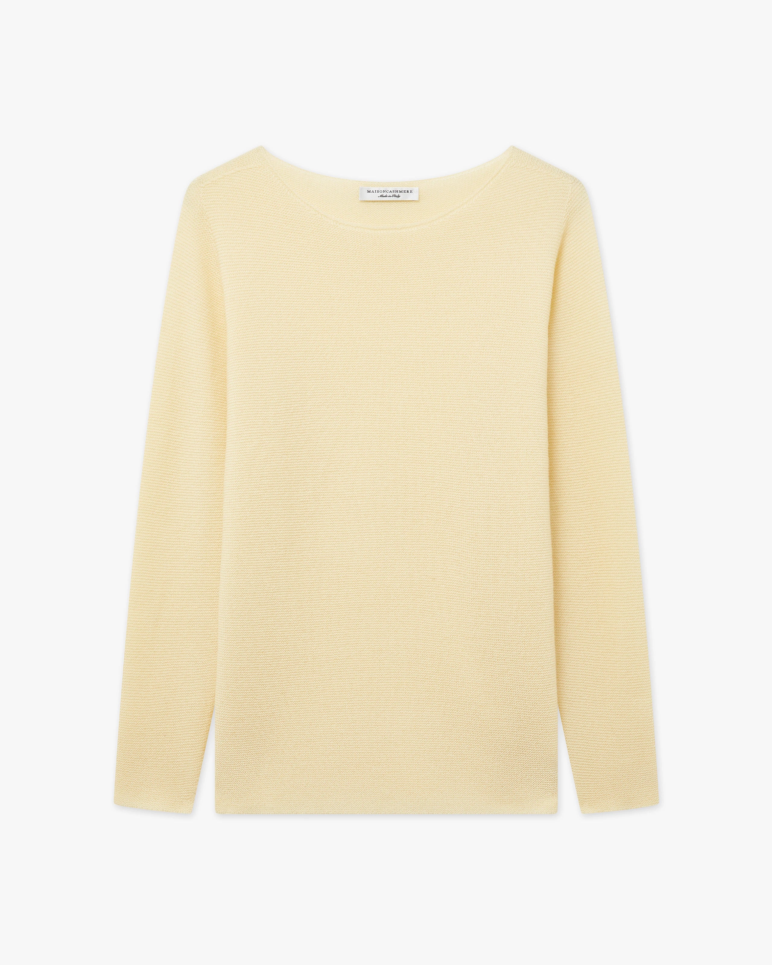 Soffio Boat Neck Sweater - Yellow Cashmere