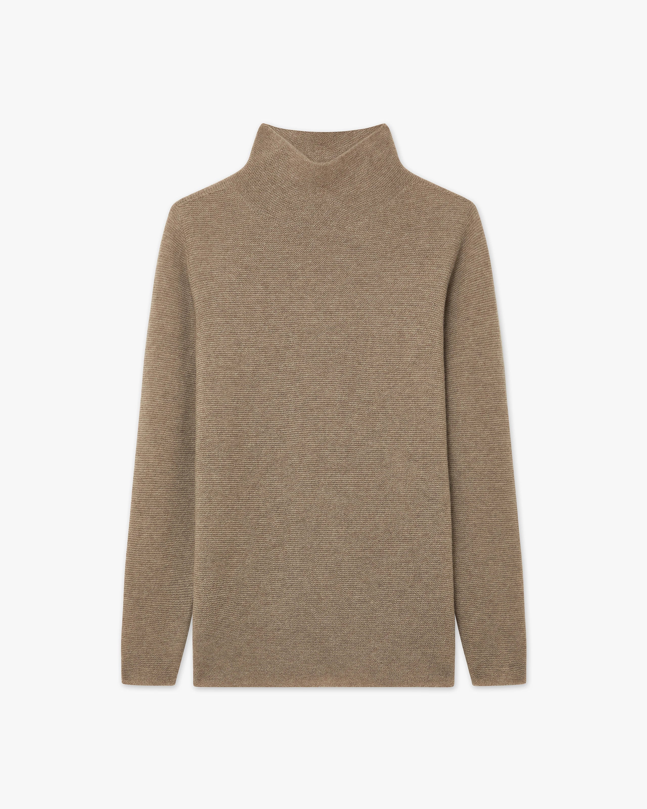 Soffio Mock Neck Sweater - Taupe Cashmere