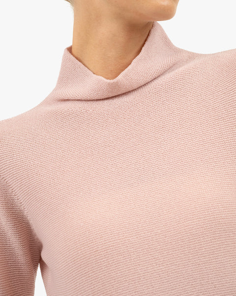 Soffio Mock Neck Sweater - Rose Cashmere