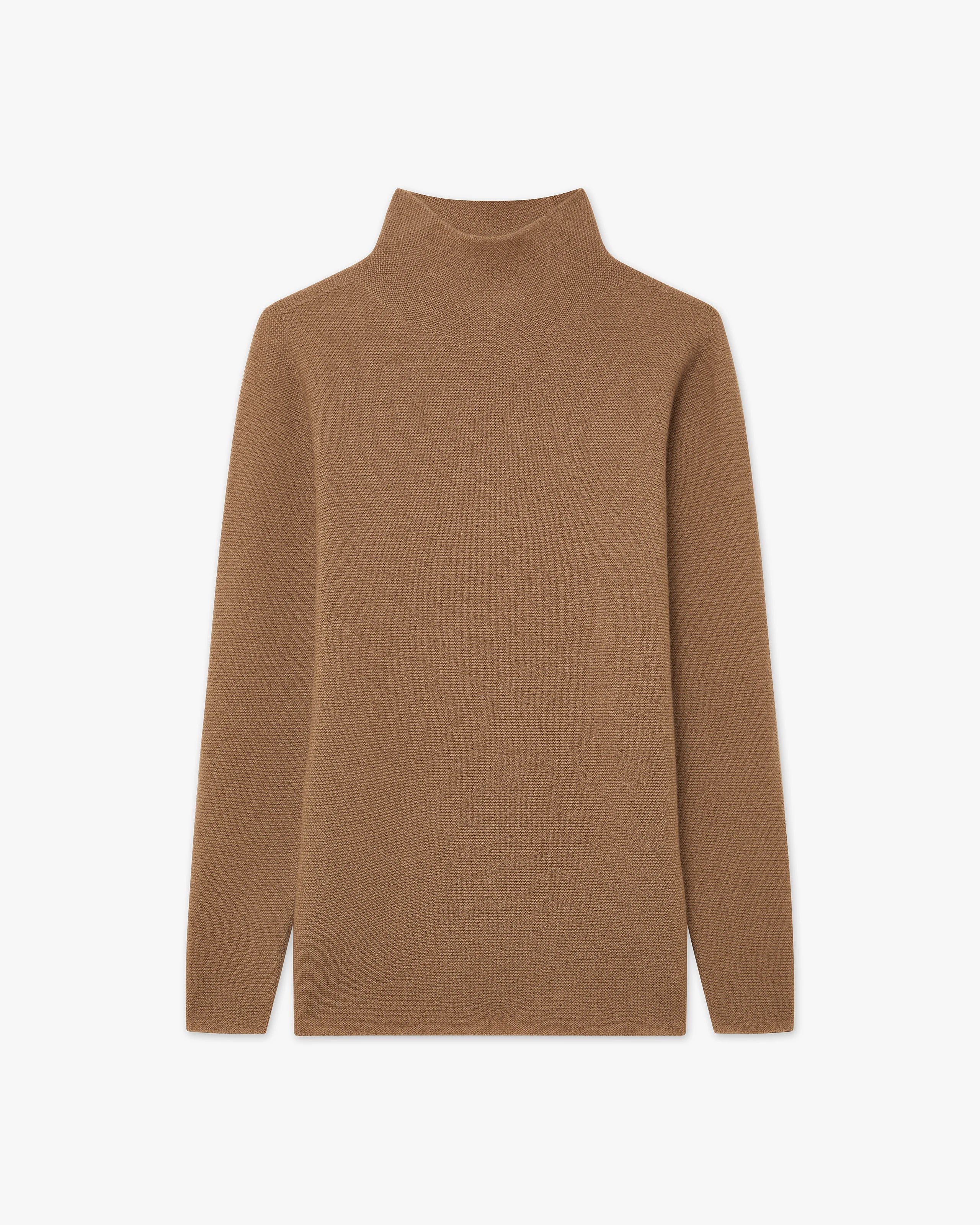 Soffio Mock Neck Sweater - Camel Cashmere