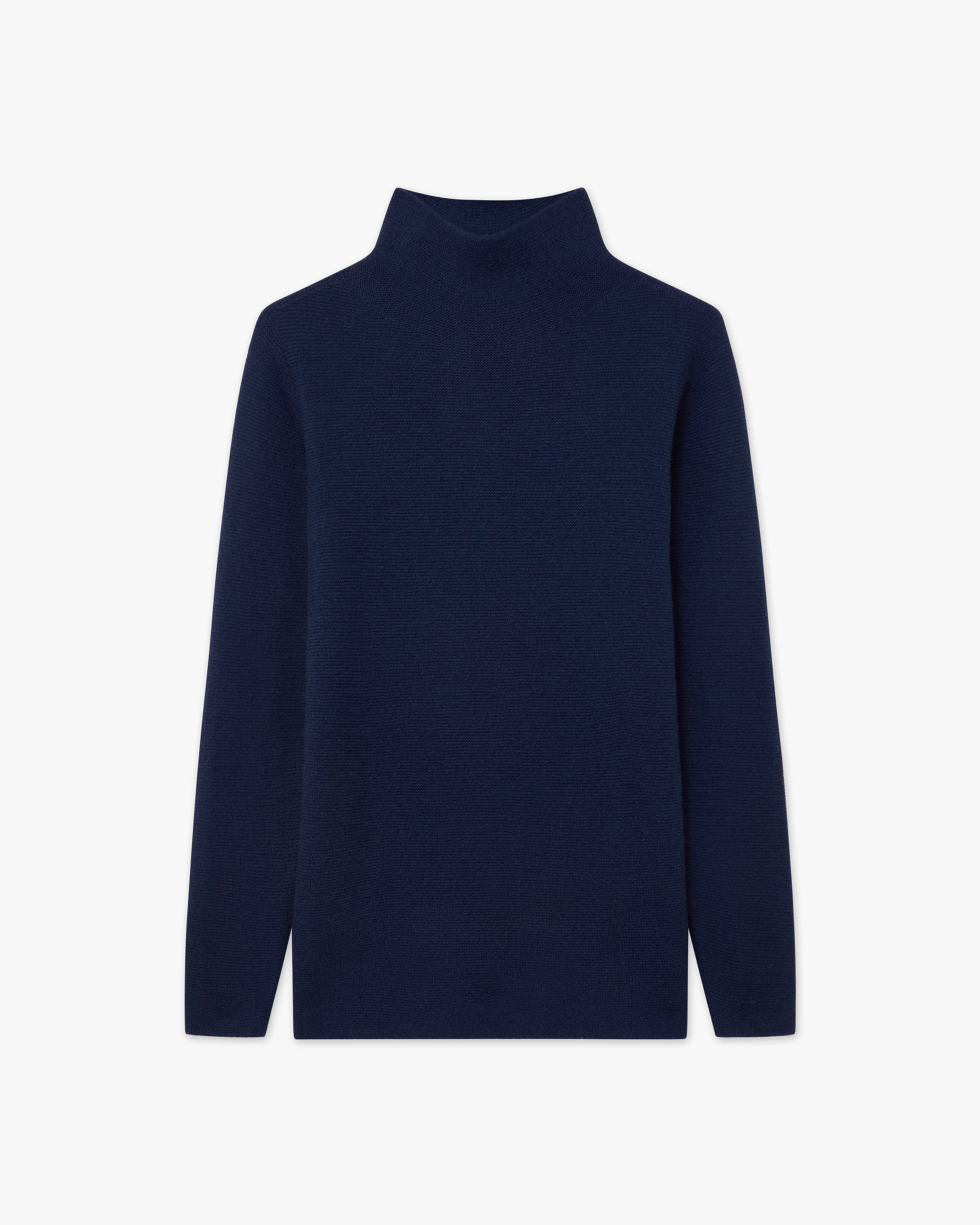 Soffio Mock Neck Sweater - Blue Cashmere