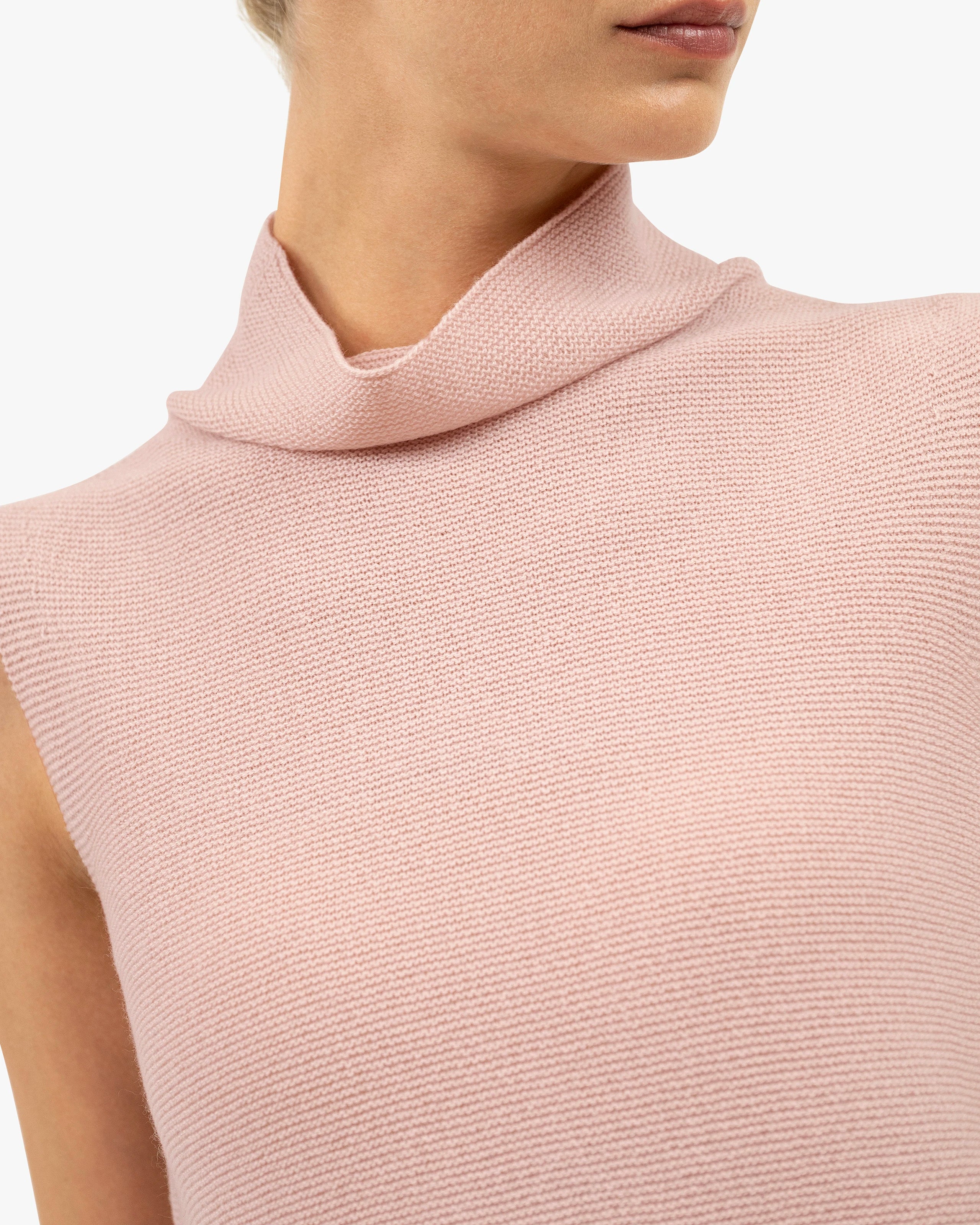 Soffio Mock Neck Top - Rose Cashmere