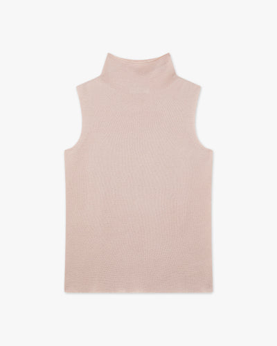 Soffio Mock Neck Top - Rose Cashmere