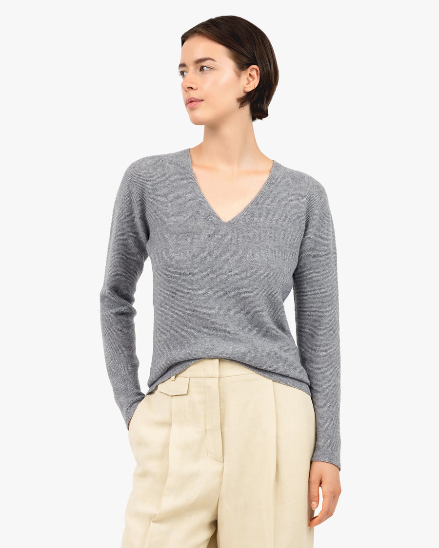 Maglione Donna In Lana E Cashmere Con Scollo A V - Elegante, Caldo, Perfetto Per L'inverno 2025