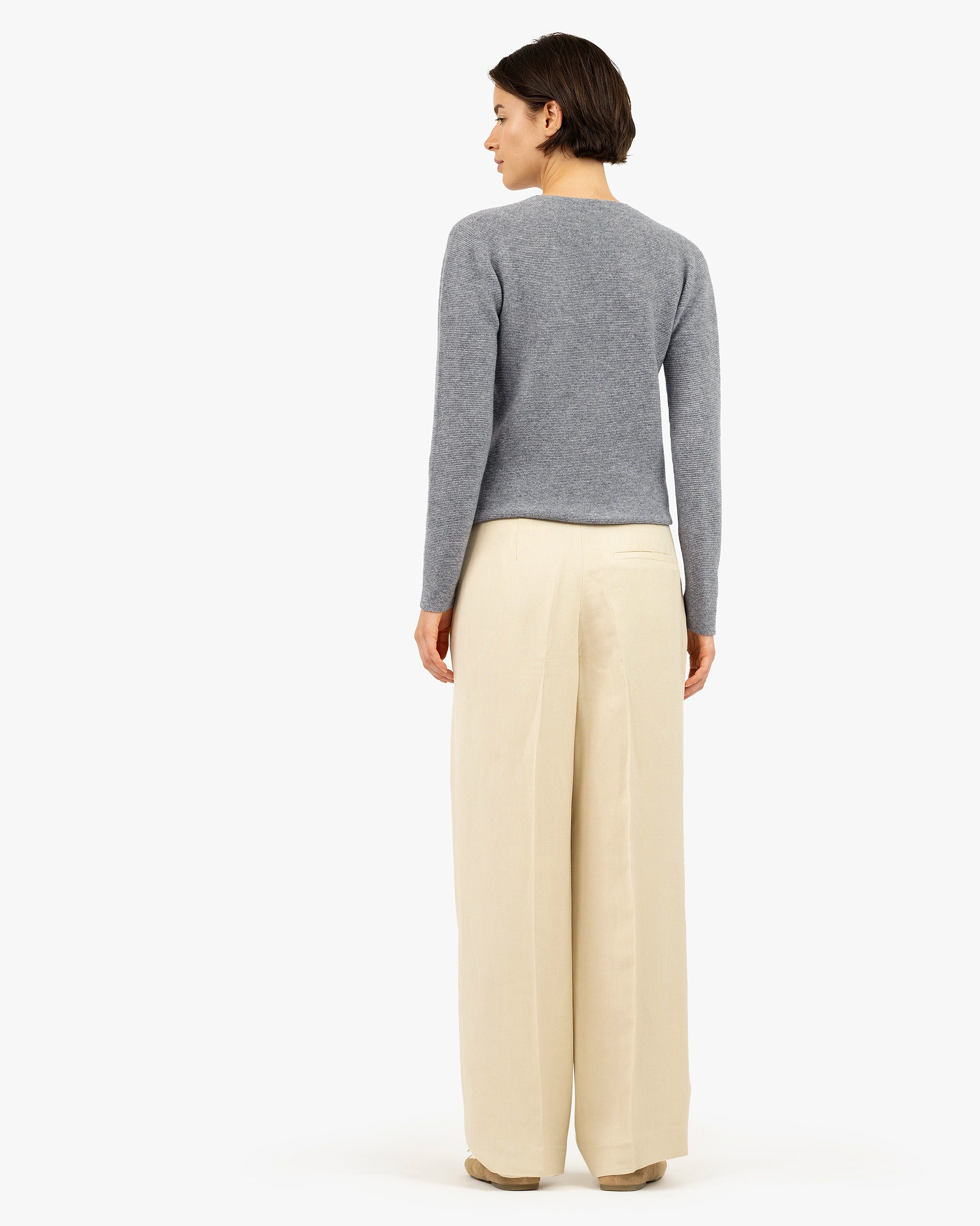 Women's Soffio V-Neck Sweater - Medium Grey Cashmere