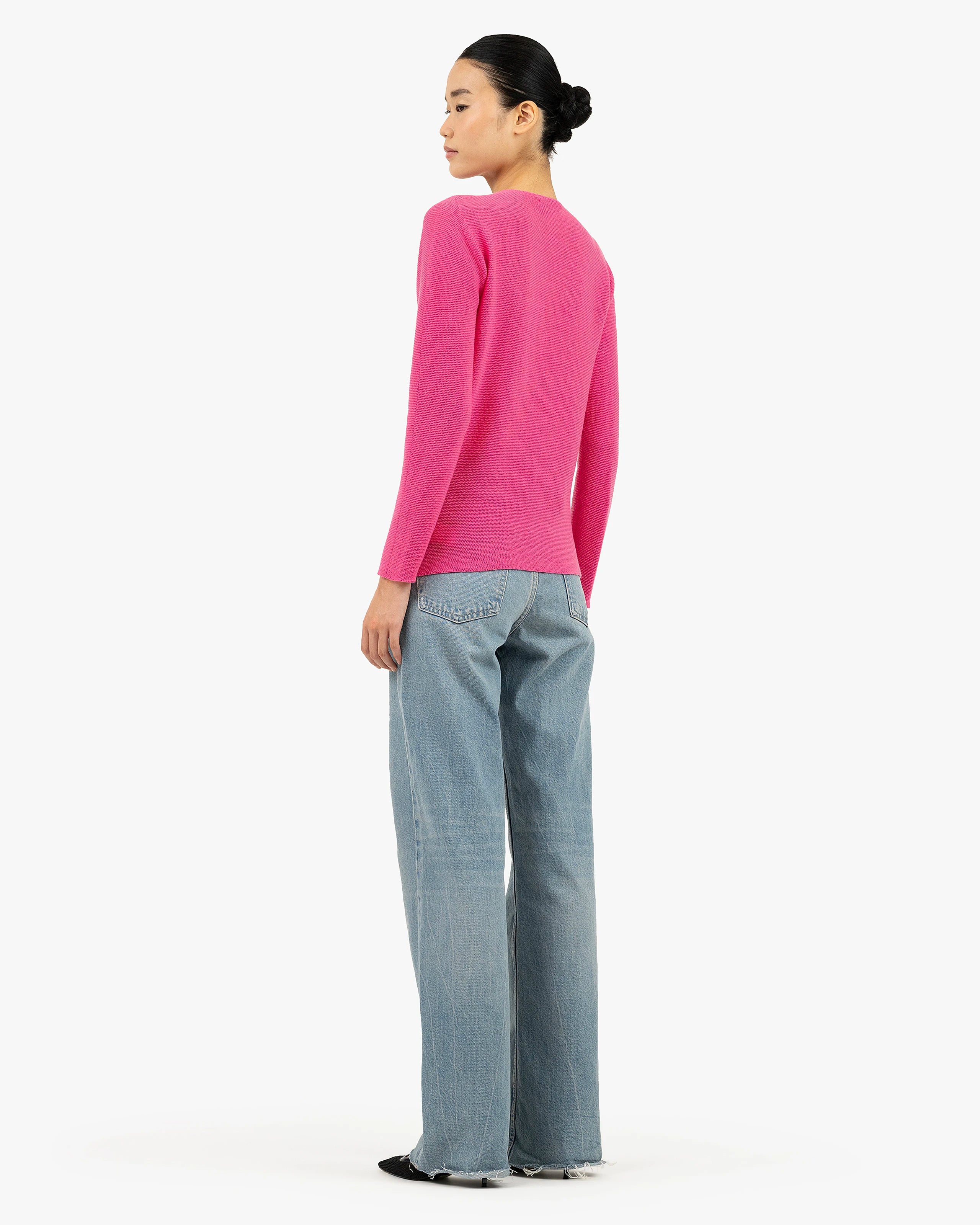 Women's Soffio V-Neck Sweater - Fuchsia Cashmere