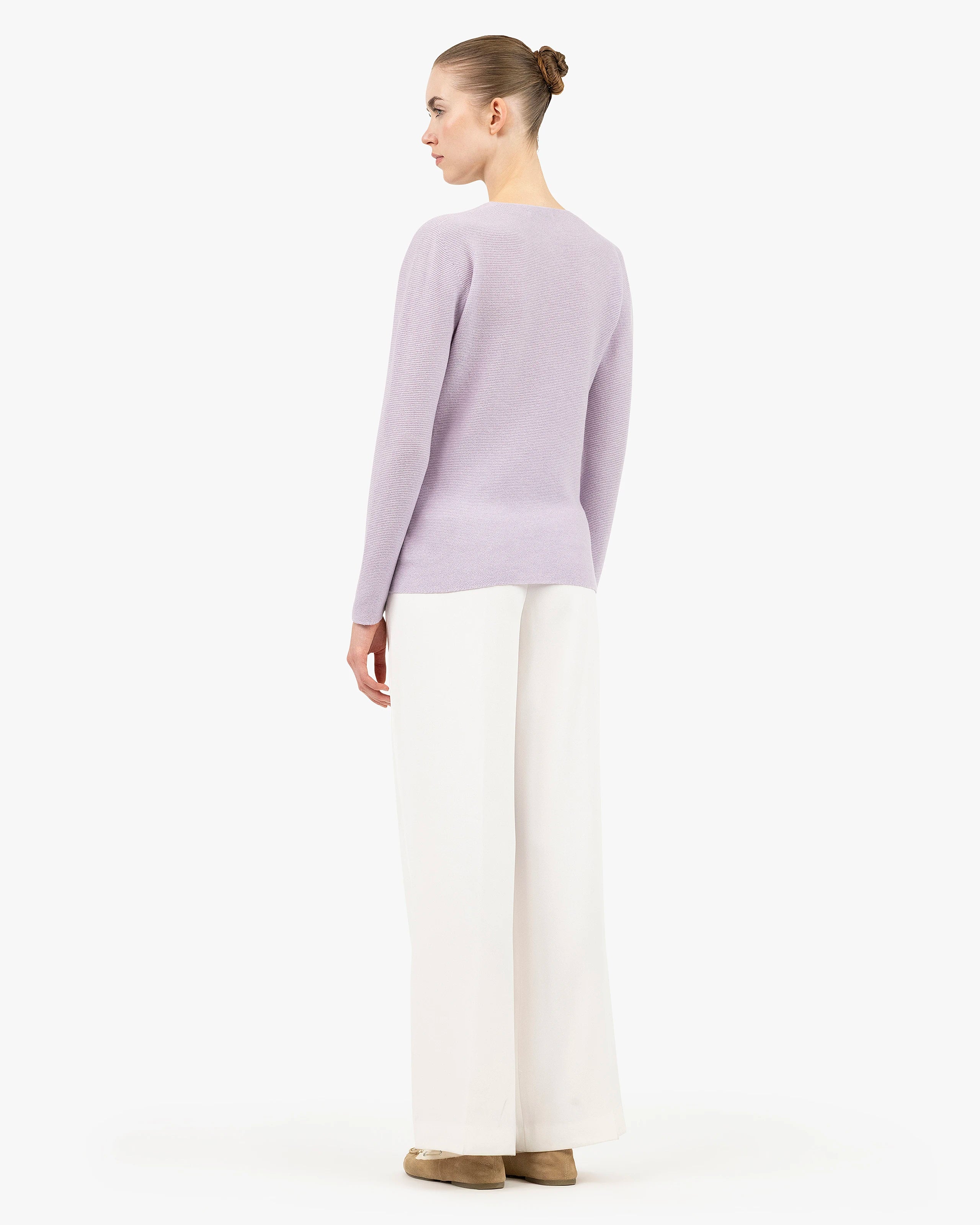Women's Soffio V-Neck Sweater - Lilac Cashmere