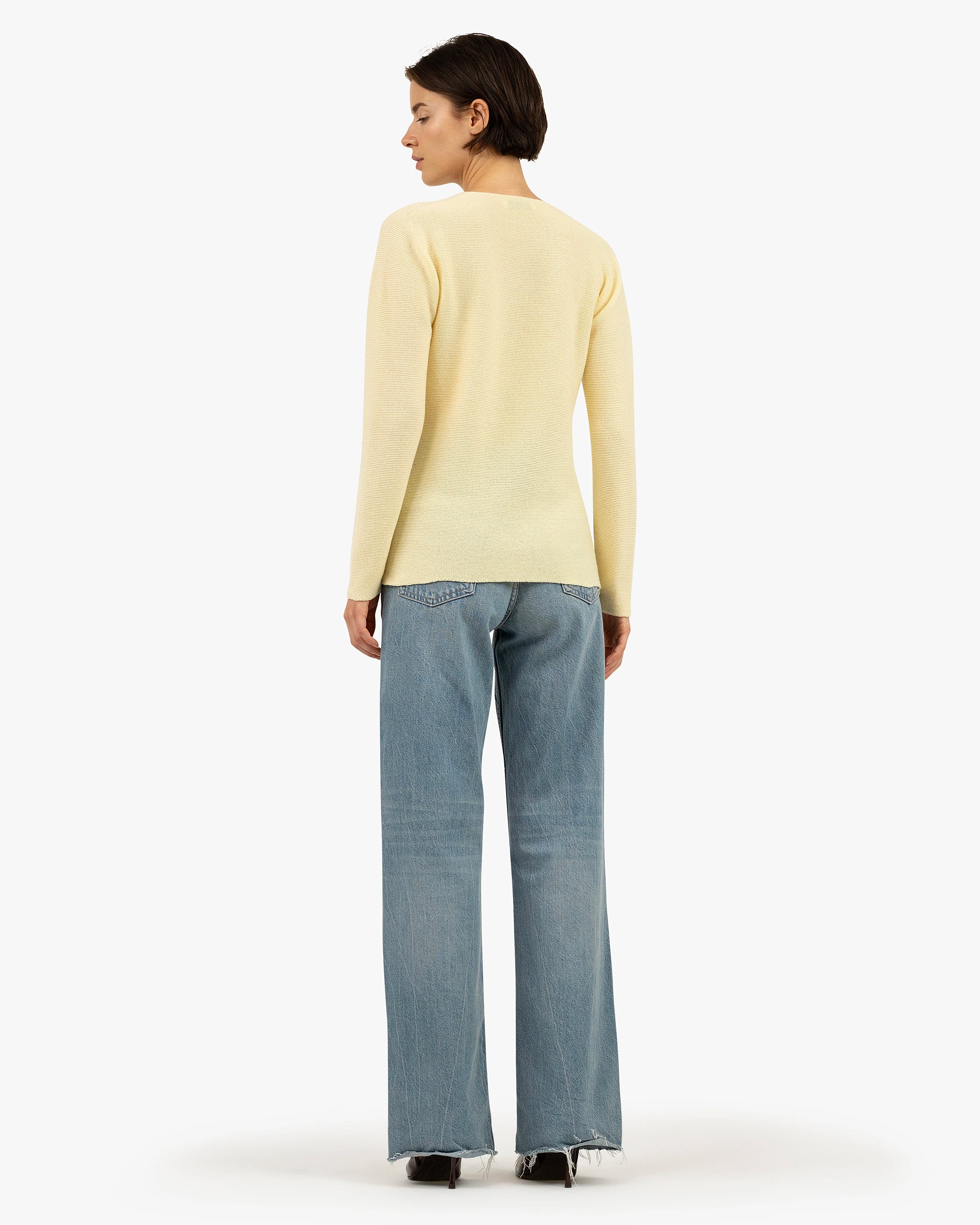 Women's Soffio V-Neck Sweater - Yellow Cashmere