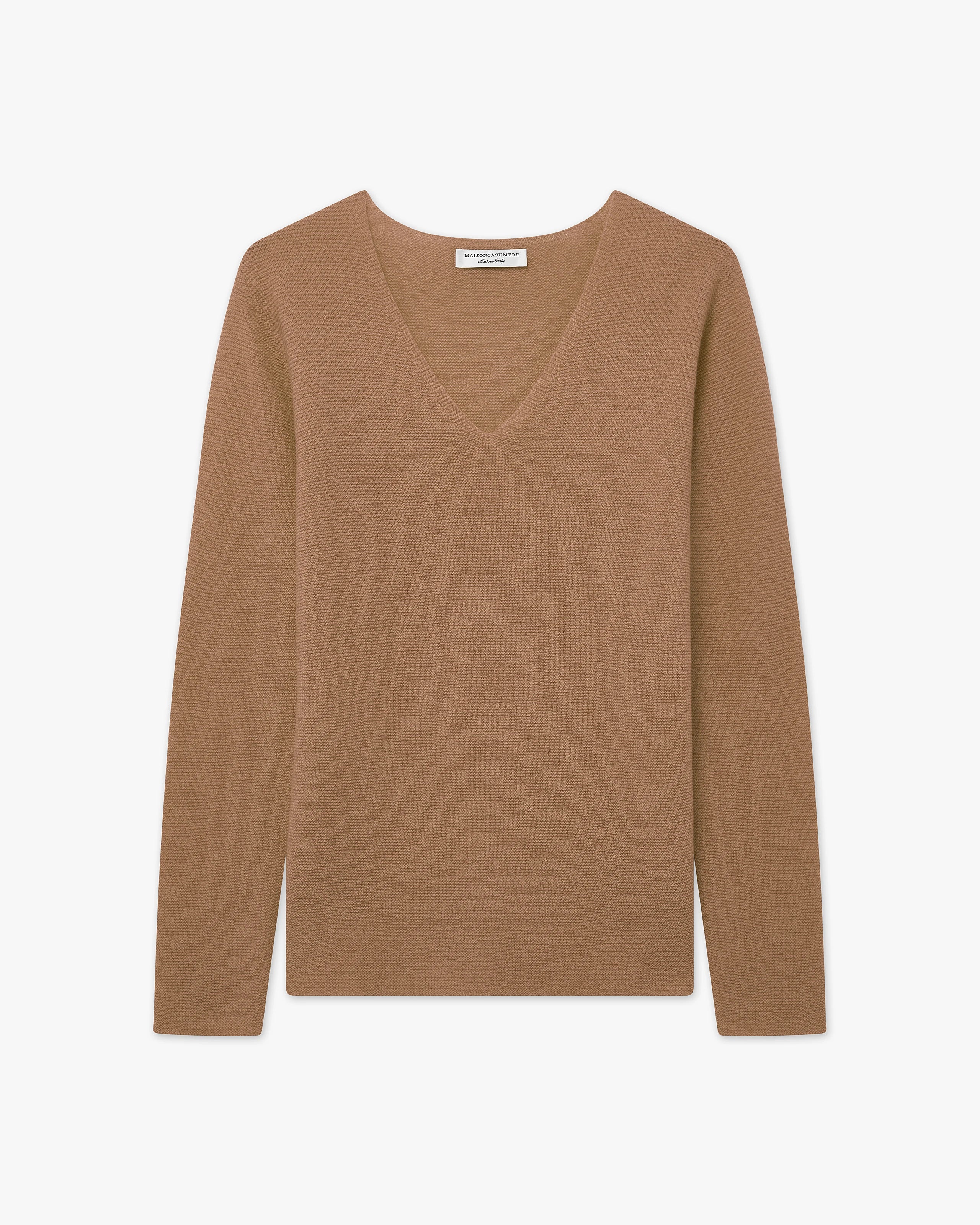 Women's Soffio V-Neck Sweater - Camel Cashmere