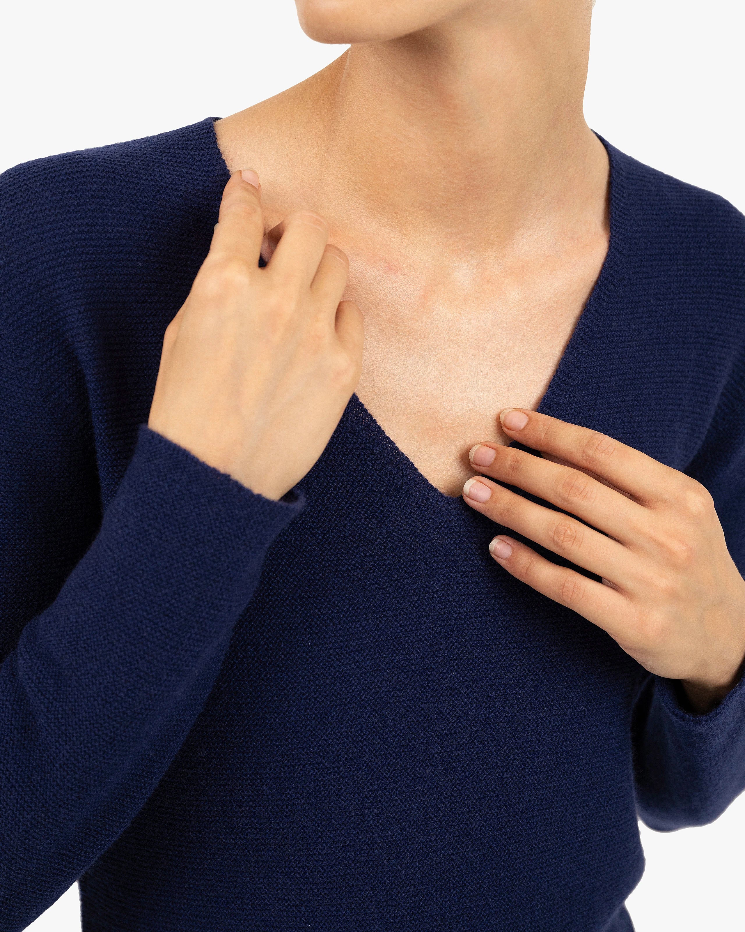 Women's Soffio V-Neck Sweater - Blue Cashmere