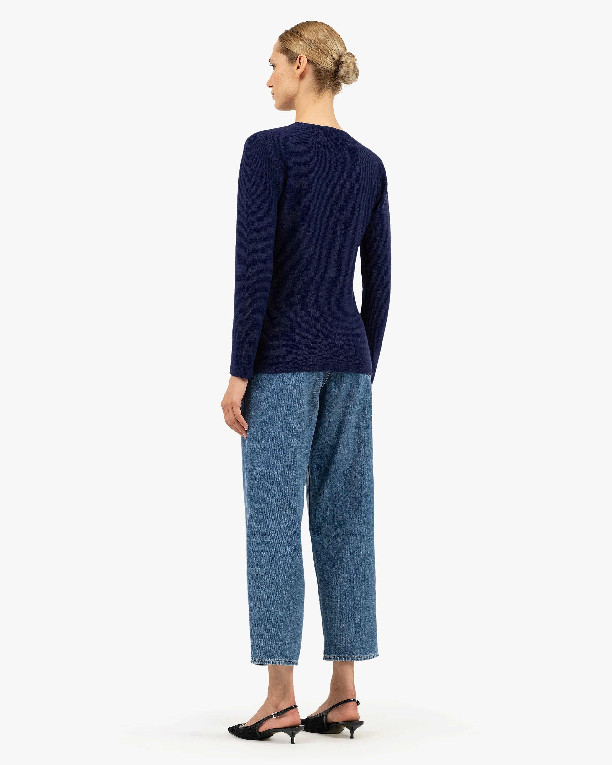 Women's Soffio V-Neck Sweater - Blue Cashmere