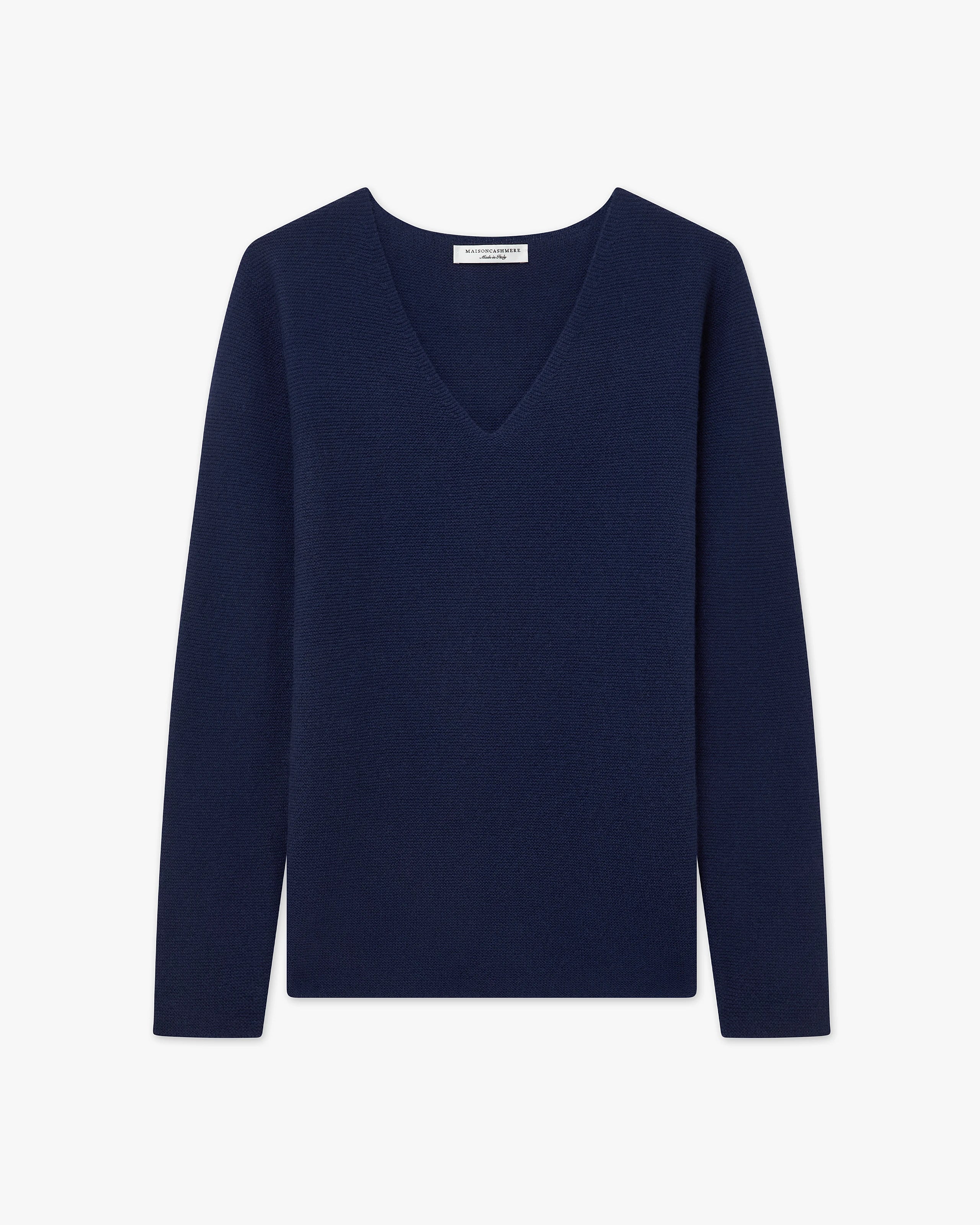 Women's Soffio V-Neck Sweater - Blue Cashmere