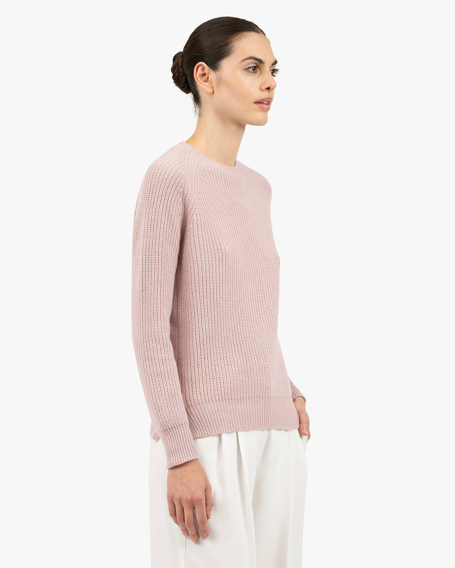 Women's Sorapis Crew Neck Sweater - Rose Cashmere