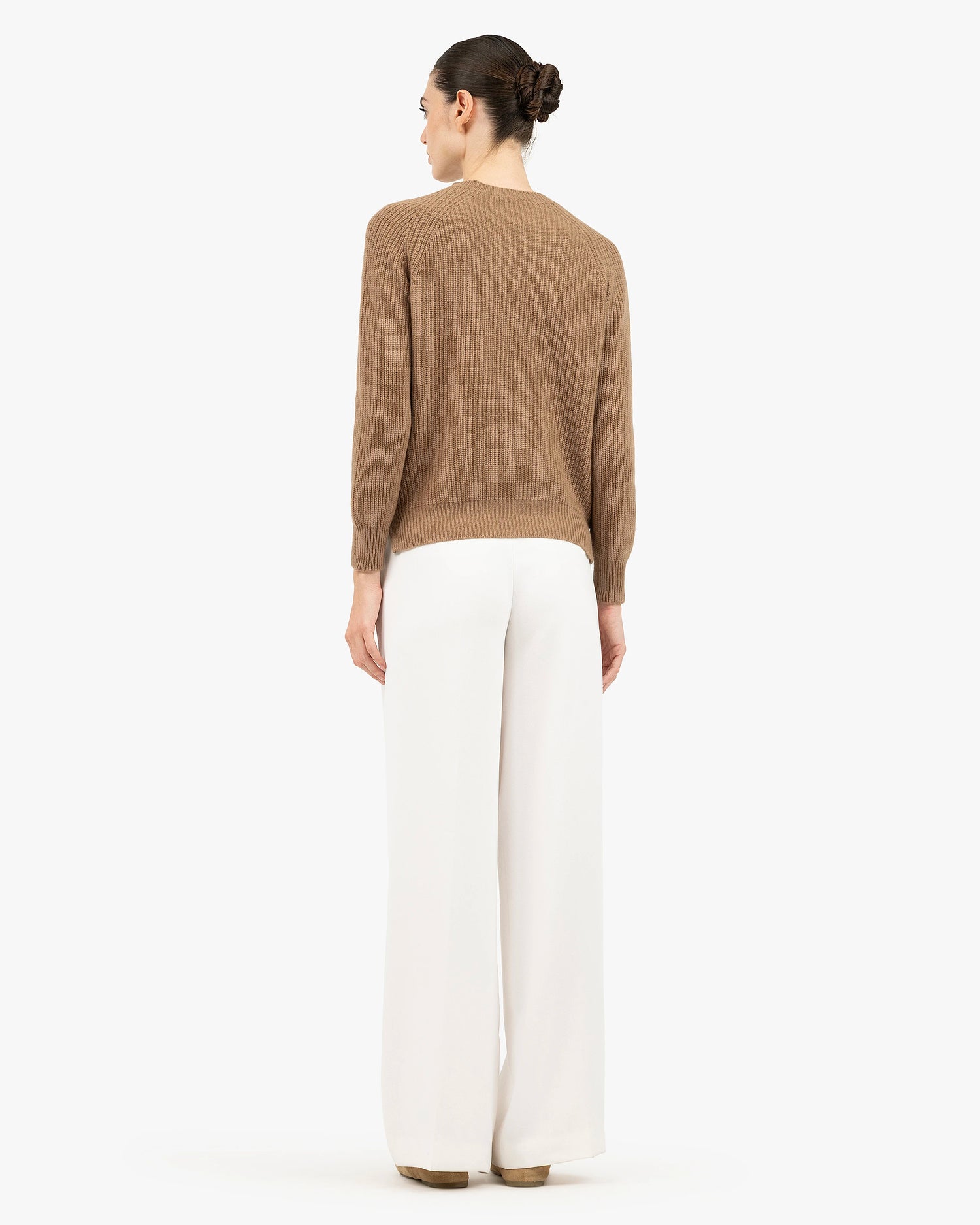 Women's Sorapis Crew Neck Sweater - Camel Cashmere