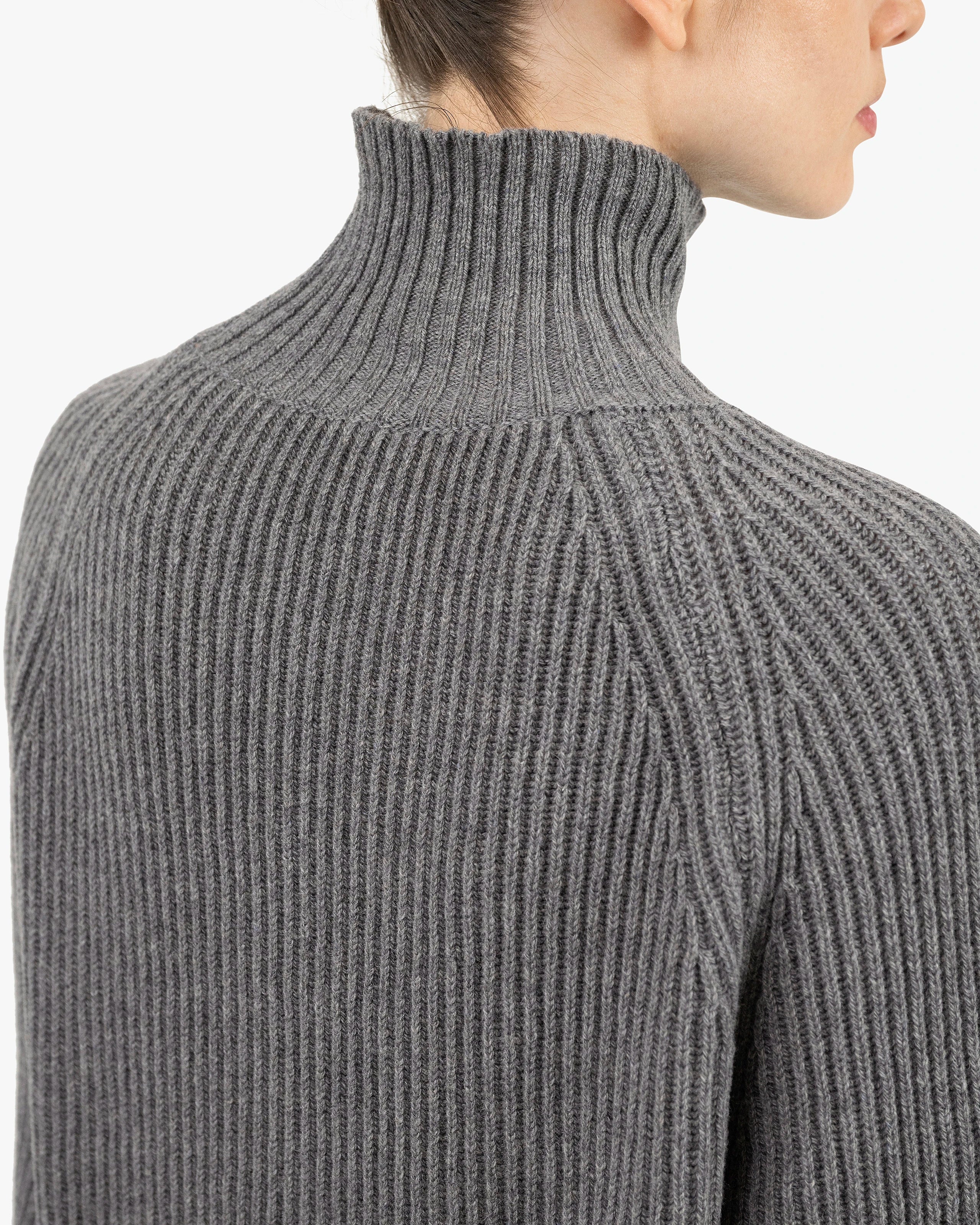 Sorapis Mock Neck Sweater - Grey Cashmere