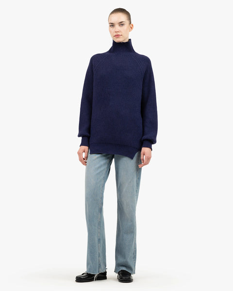 Sorapis Mock Neck Sweater - Blue Cashmere