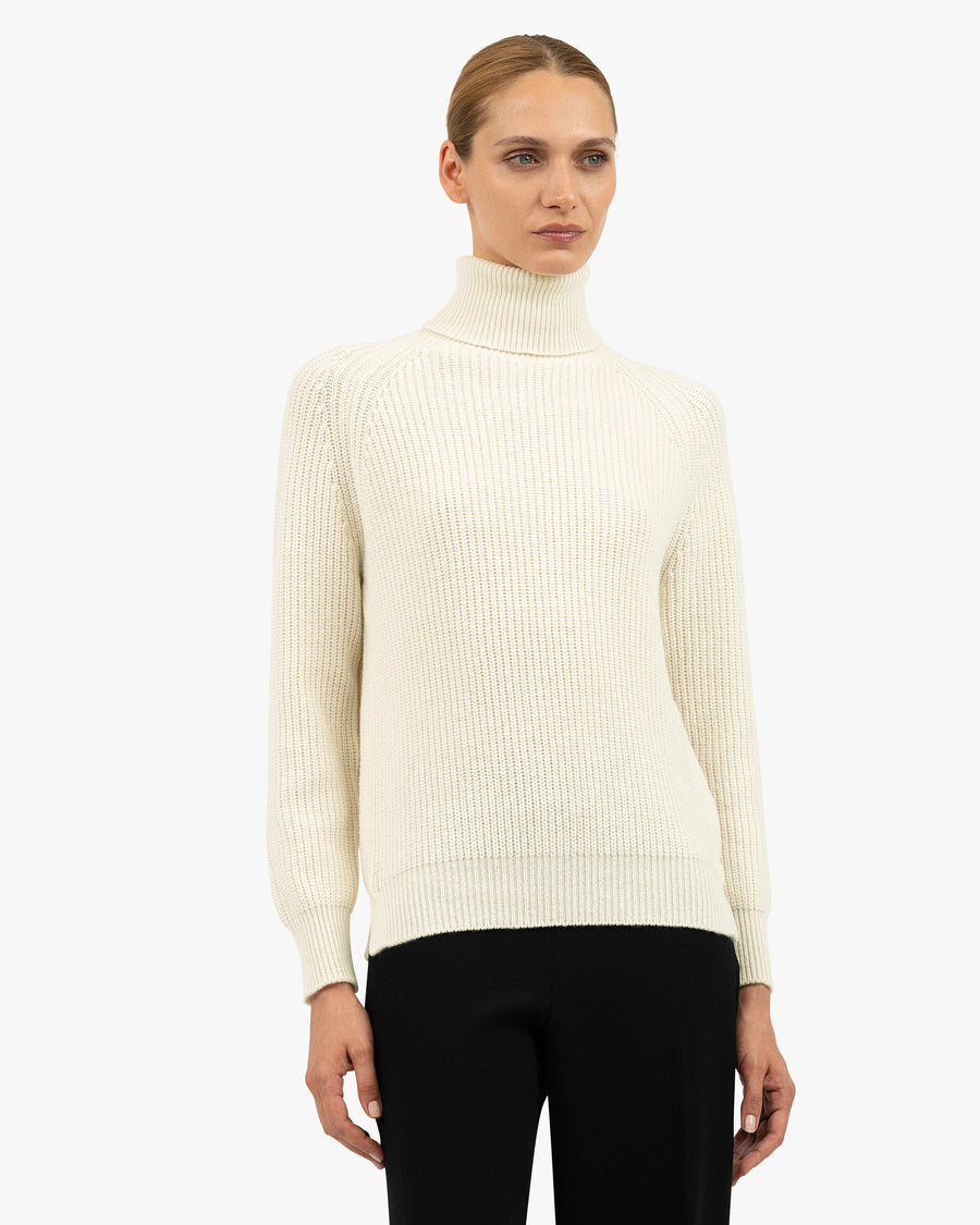 Women's Sorapis Turtleneck Sweater - White Cashmere