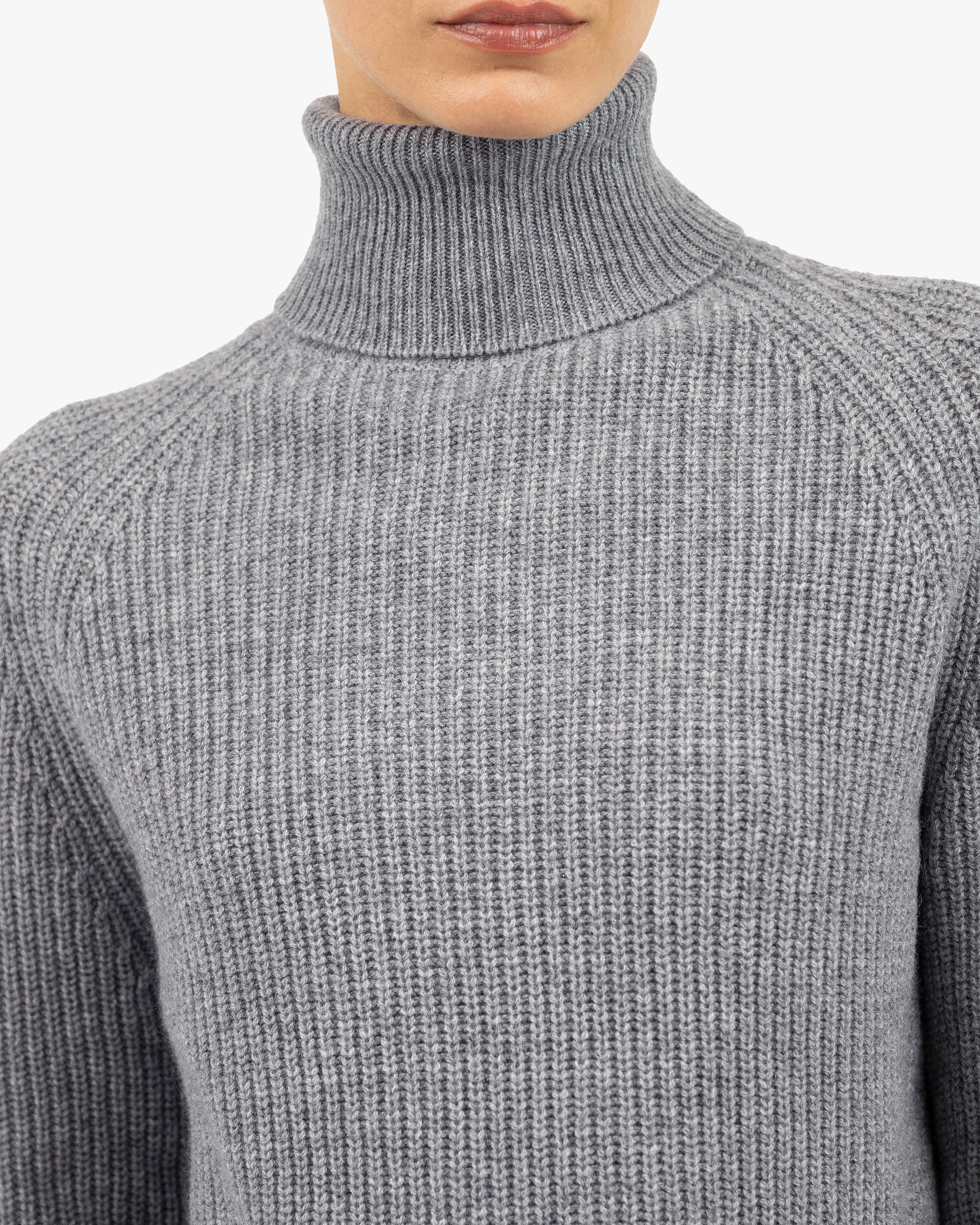 Women's Sorapis Turtleneck Sweater - Medium Grey Cashmere