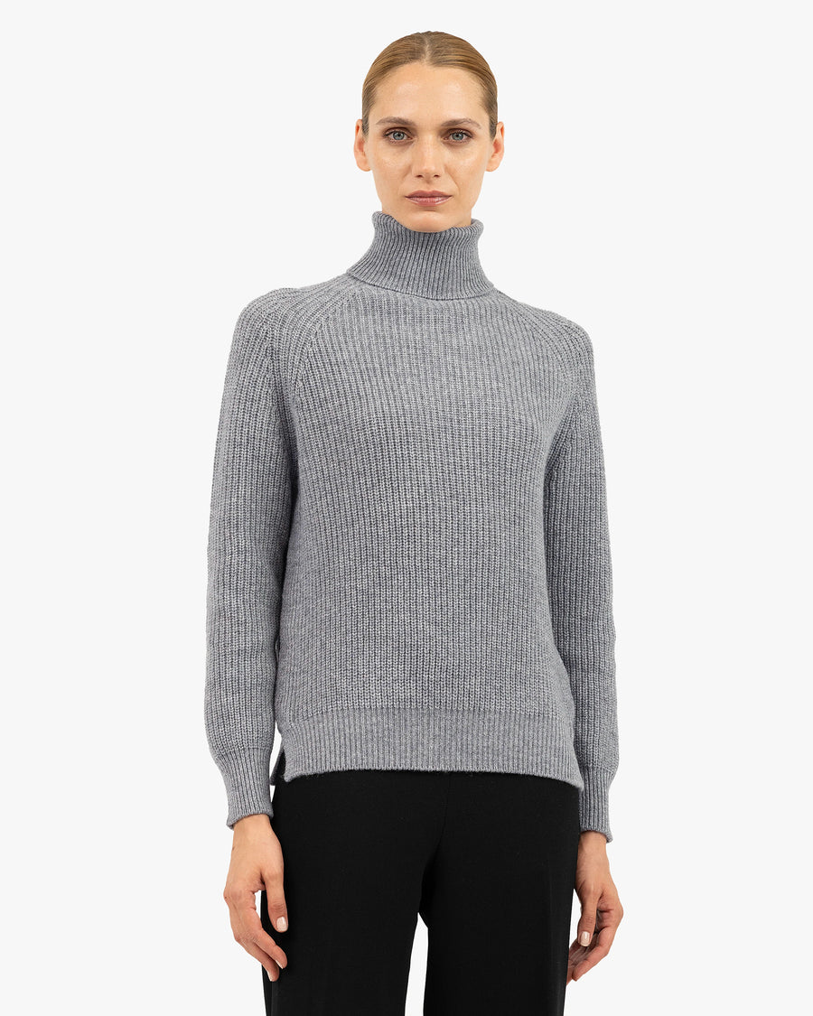 Women's Sorapis Turtleneck Sweater - Medium Grey Cashmere