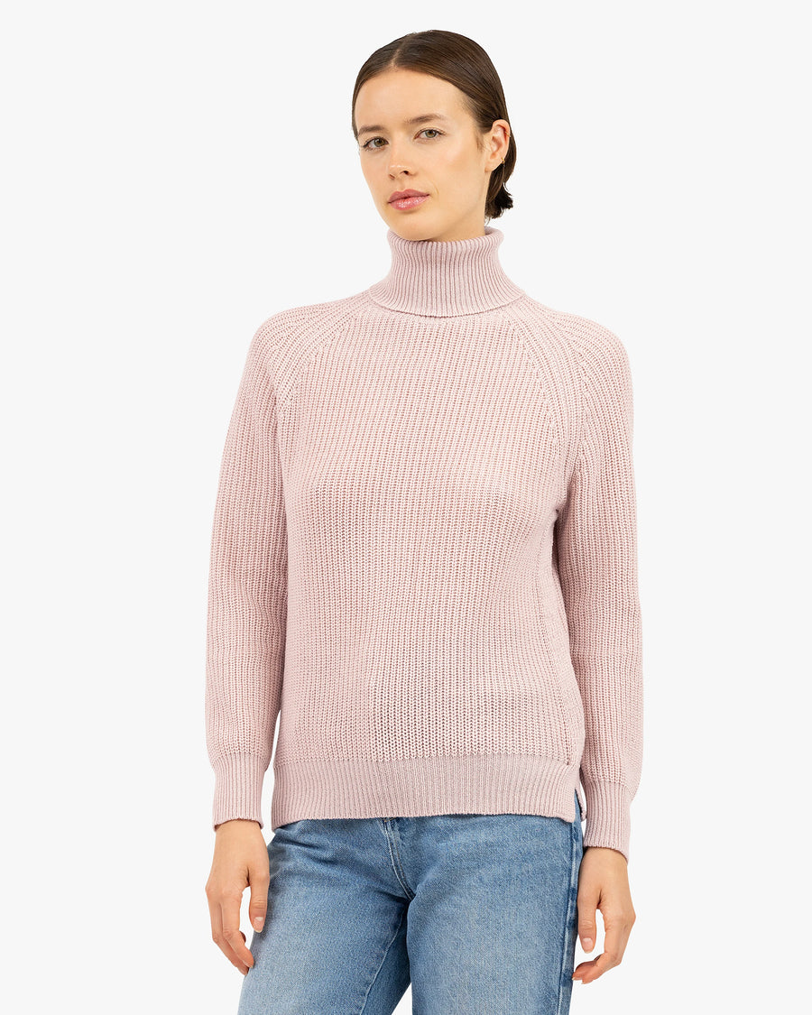 Women's Sorapis Turtleneck Sweater - Rose Cashmere