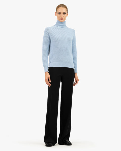 Women's Sorapis Turtleneck Sweater - Light Blue Cashmere