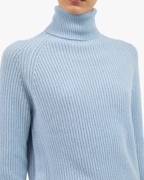 Women's Sorapis Turtleneck Sweater - Light Blue Cashmere