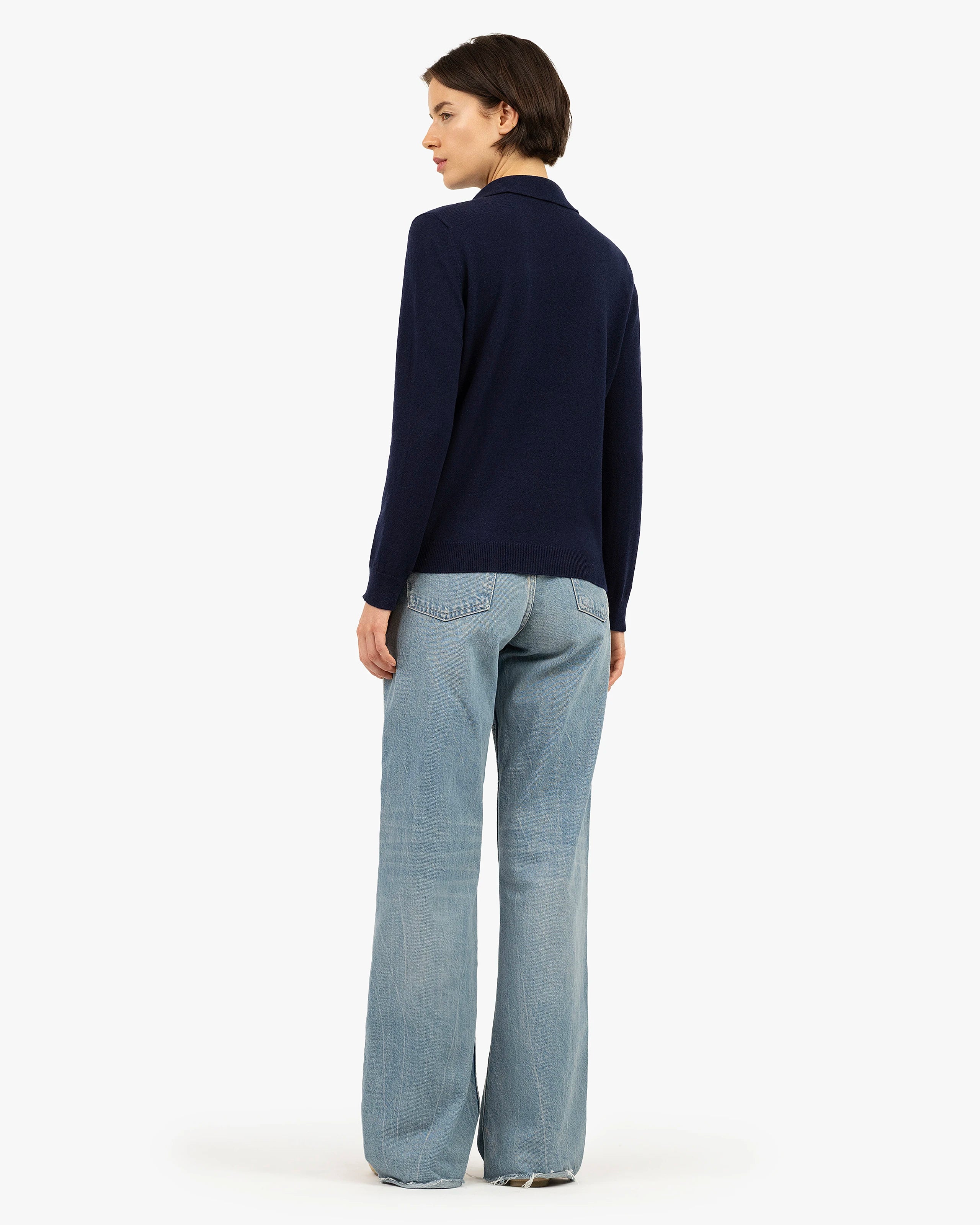Women's Stresa Polo Sweater - Blue Cashmere
